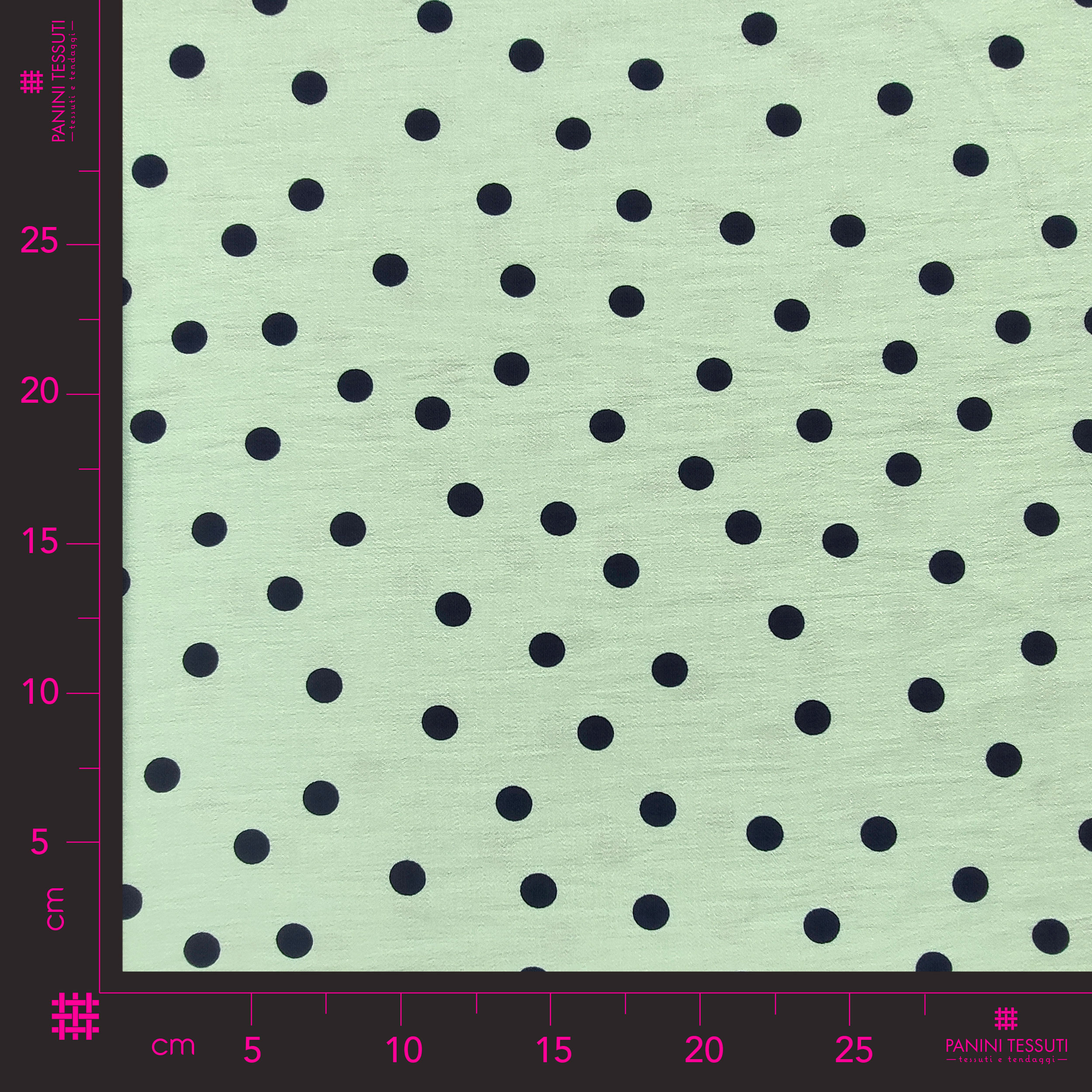 Tessuto Crêpe Viscosa Menta con Pois