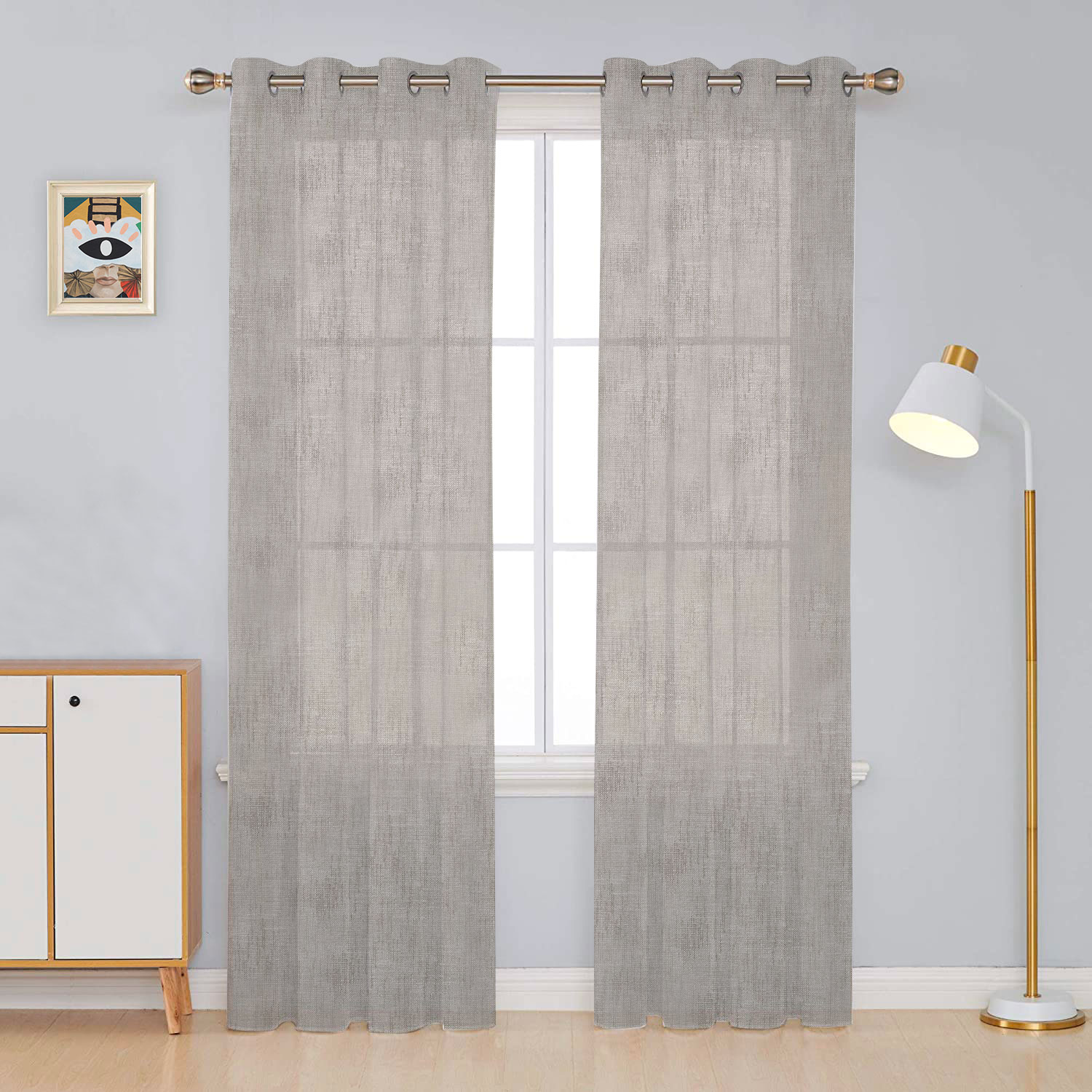 Tenda Confezionata Effetto Lurex Tortora