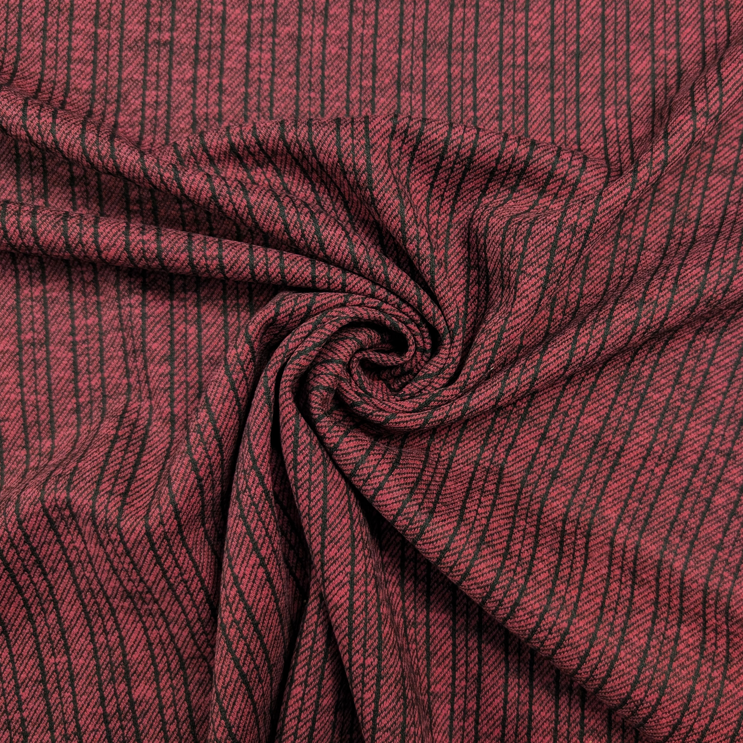 Punto Milano Cotone Righe Sfondo Bordeaux Image