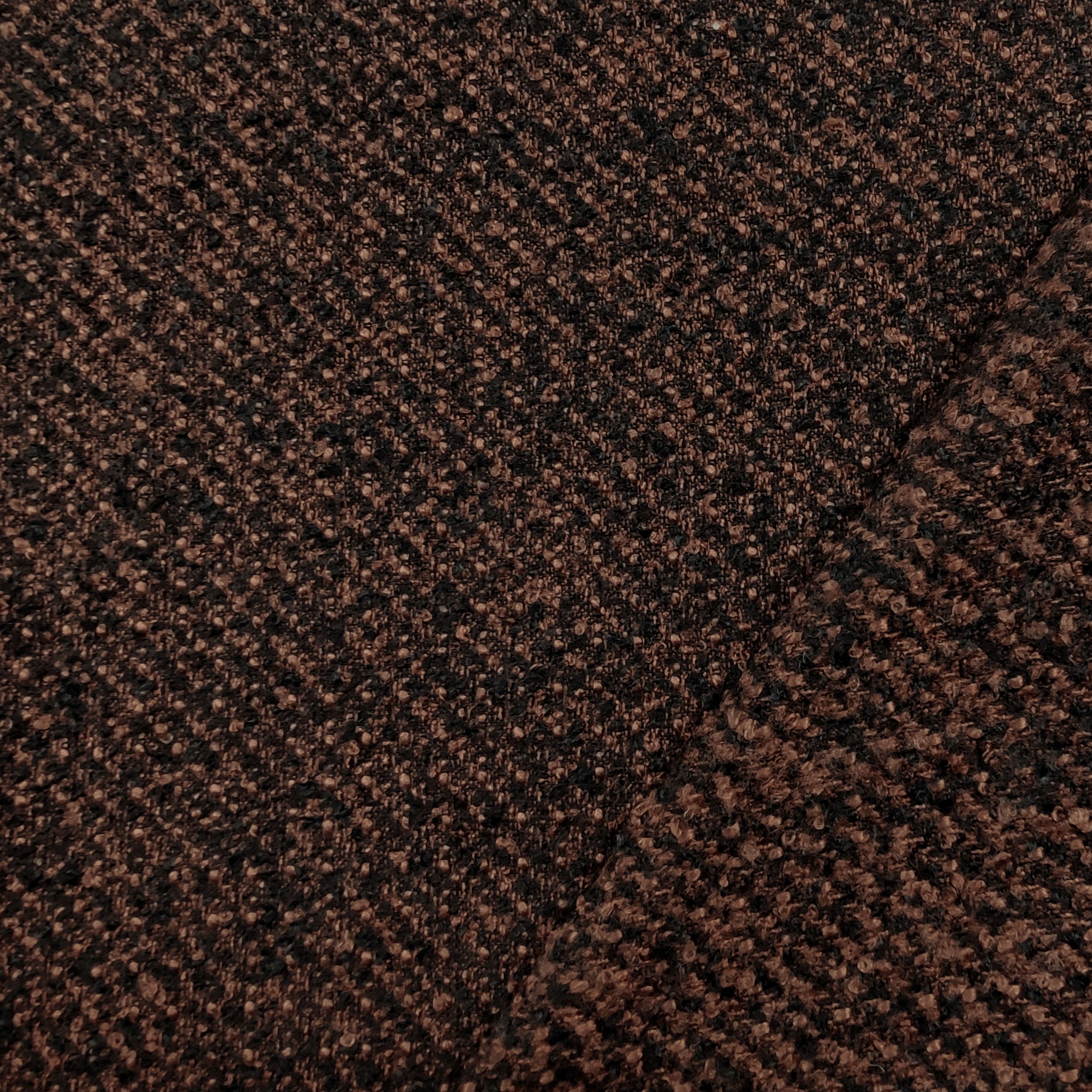 Tessuto Abbigliamento Cappotto Tweed Marrone e Nero