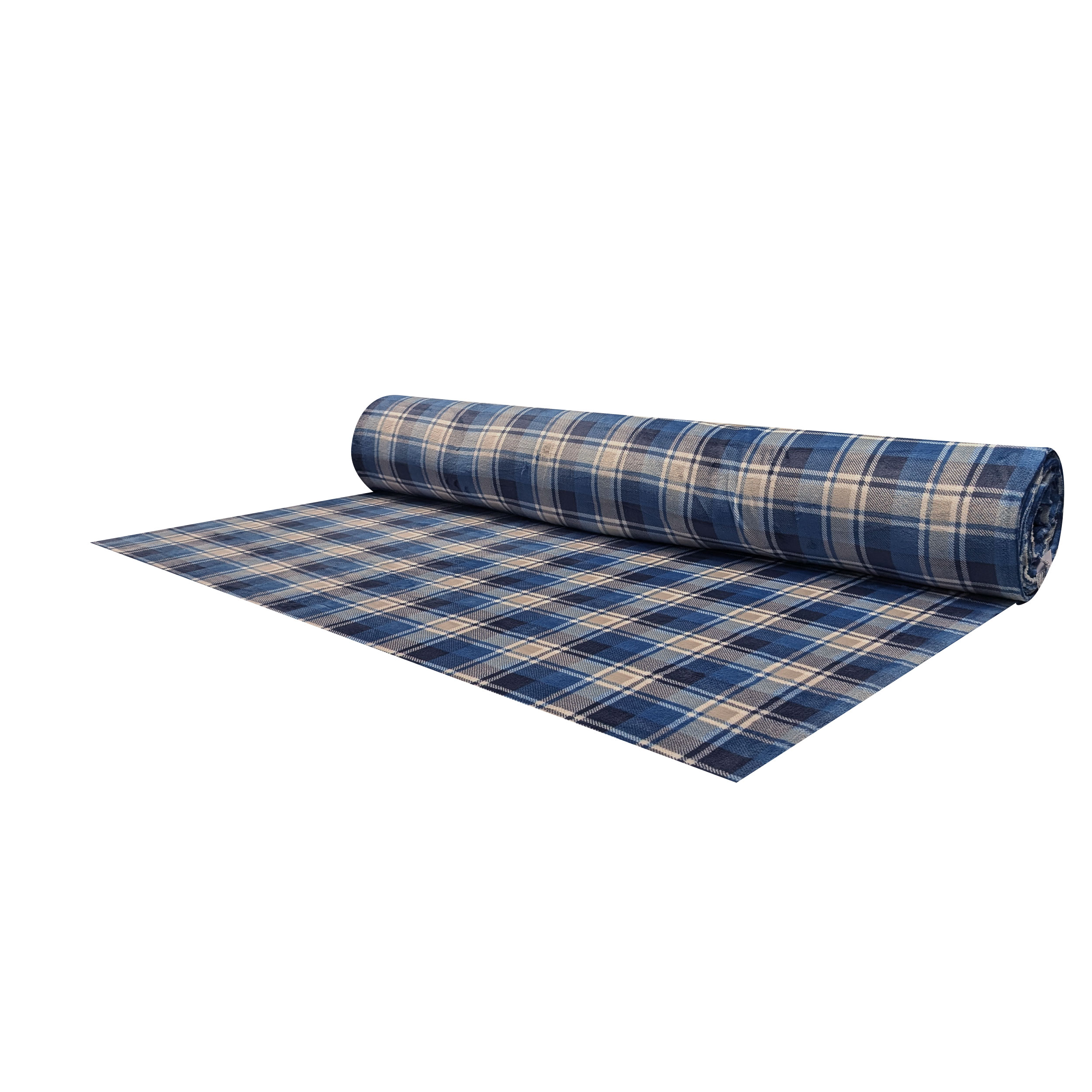 Pile Mano Cachemire Tartan Blu e Beige Image