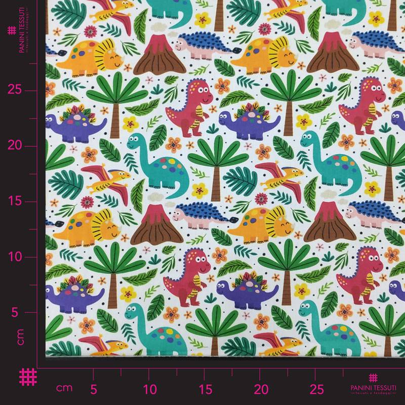 Rasatello di Cotone Fantasia Dinosauri