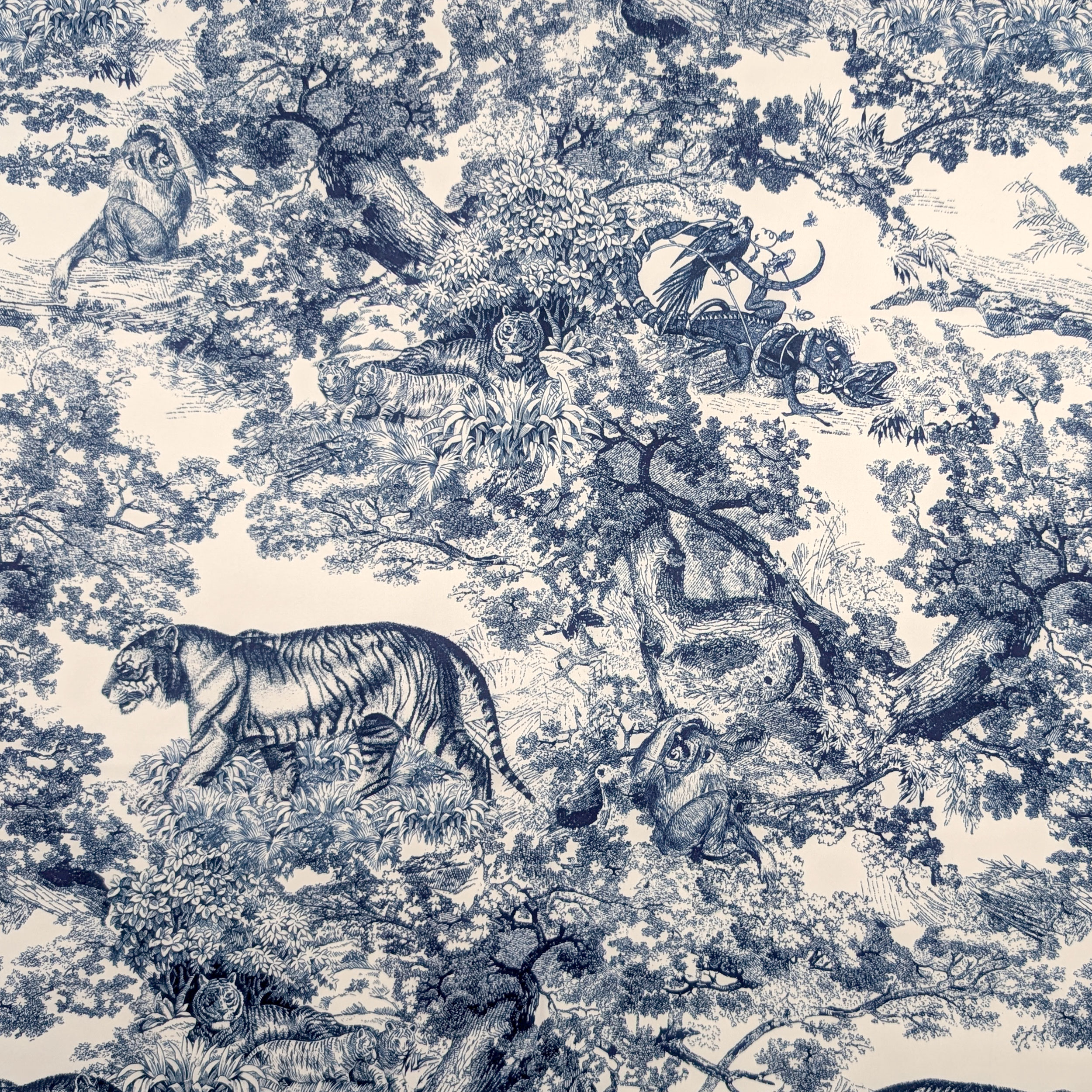 Rasetto Elasticizzato Setato Alta Moda Giungla in Blu Image
