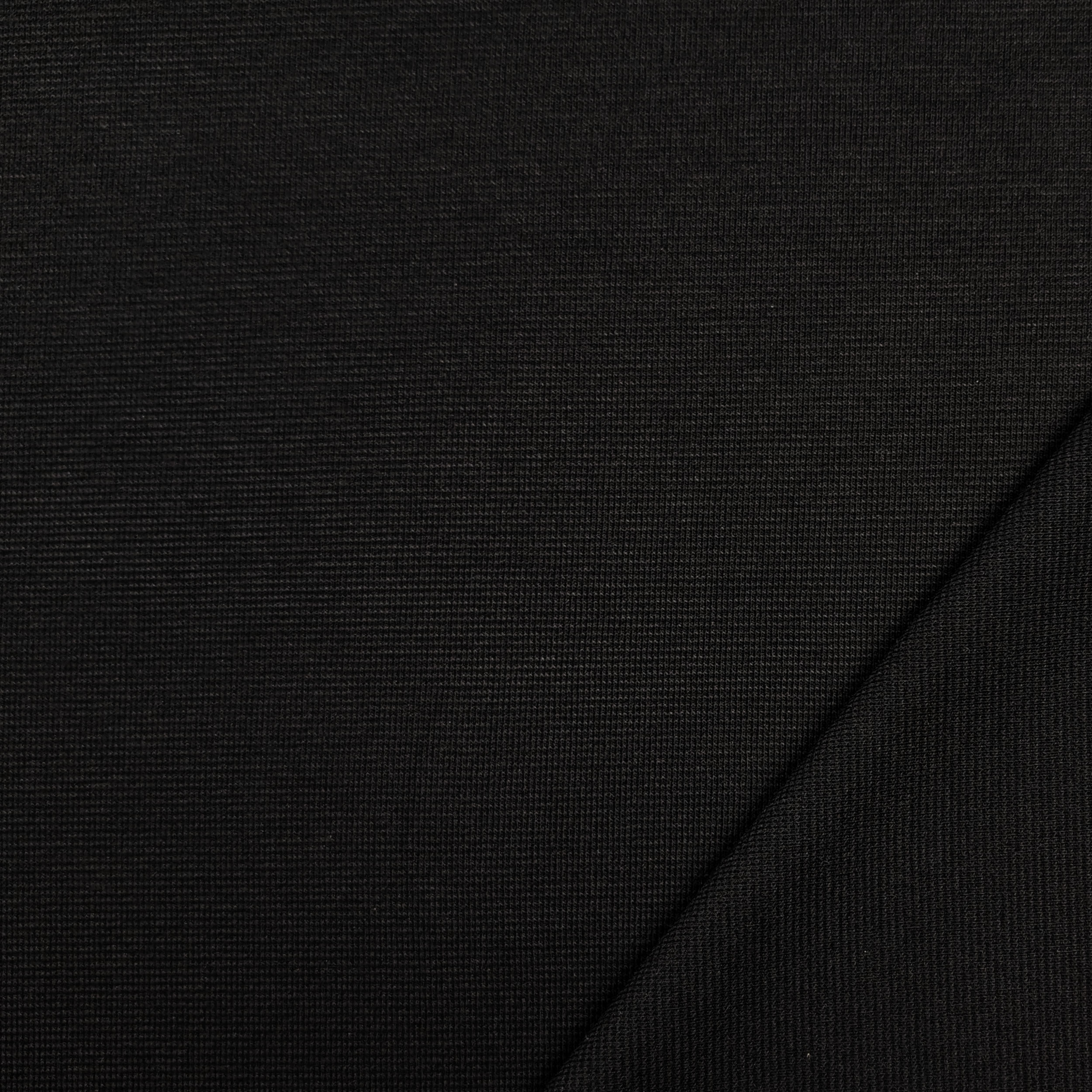 Maglia in Cotone Bielastica Costine Nera  Image
