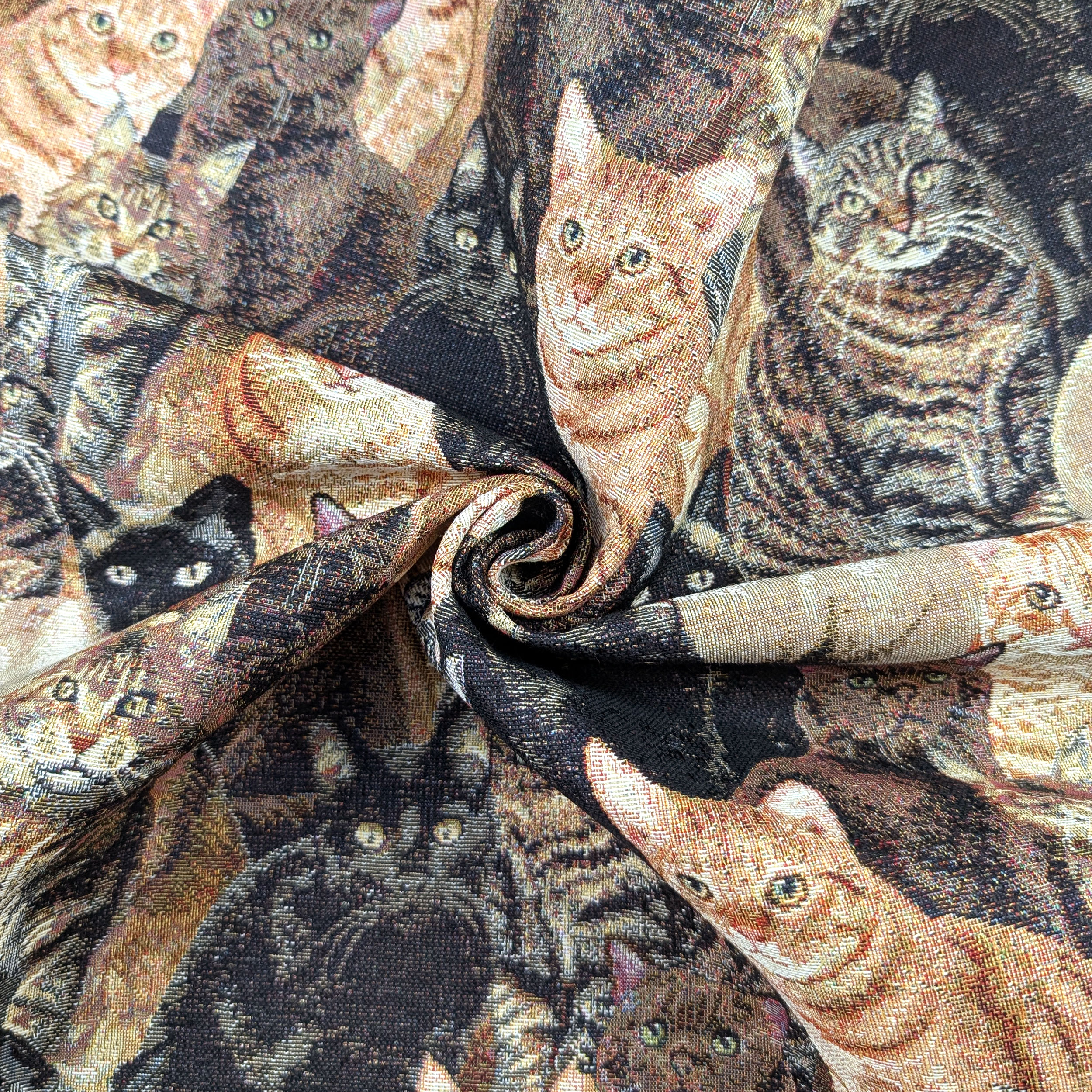 Tessuto Gobelin Fantasia Gatti Image
