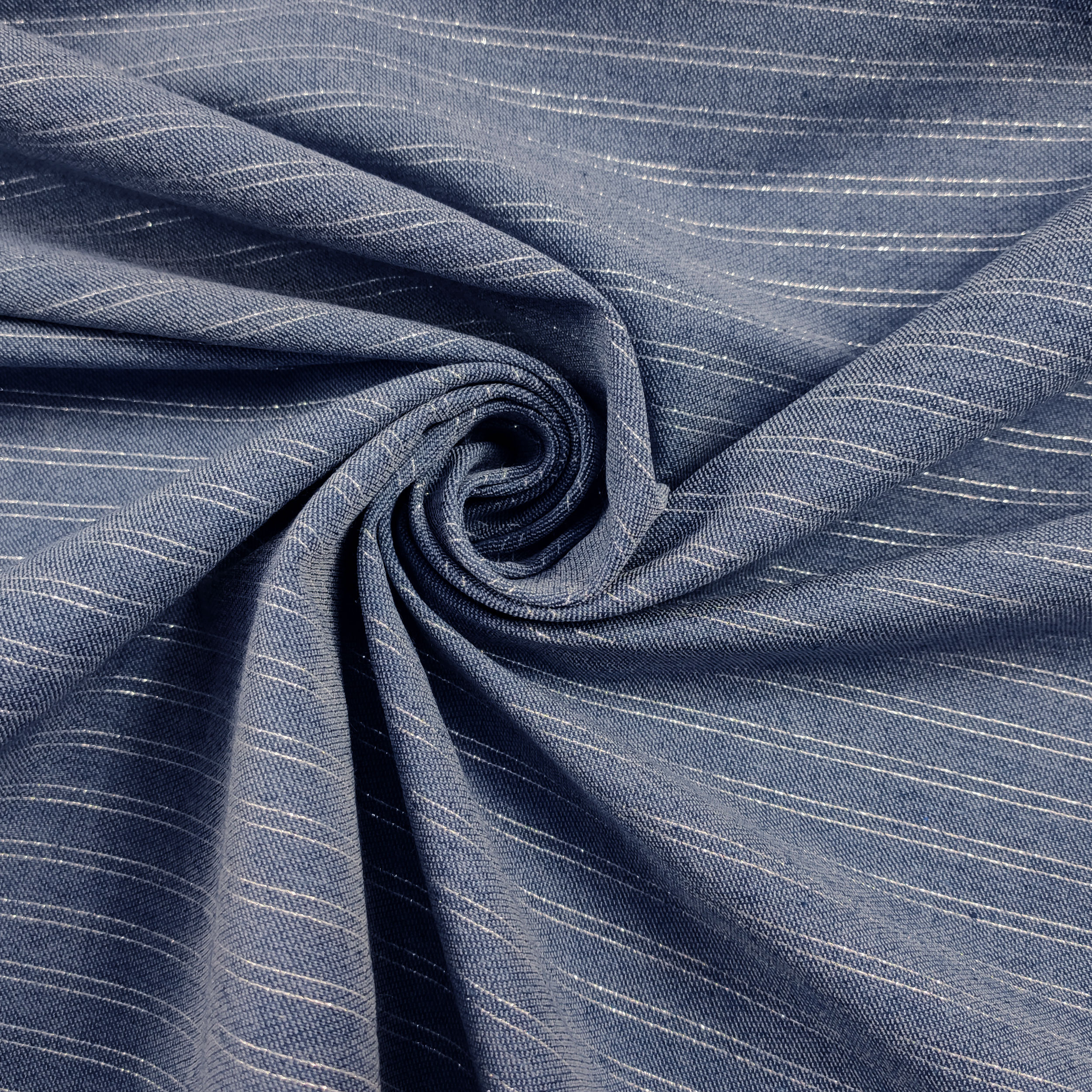 Cotone Denim Elasticizzato Riga Lurex