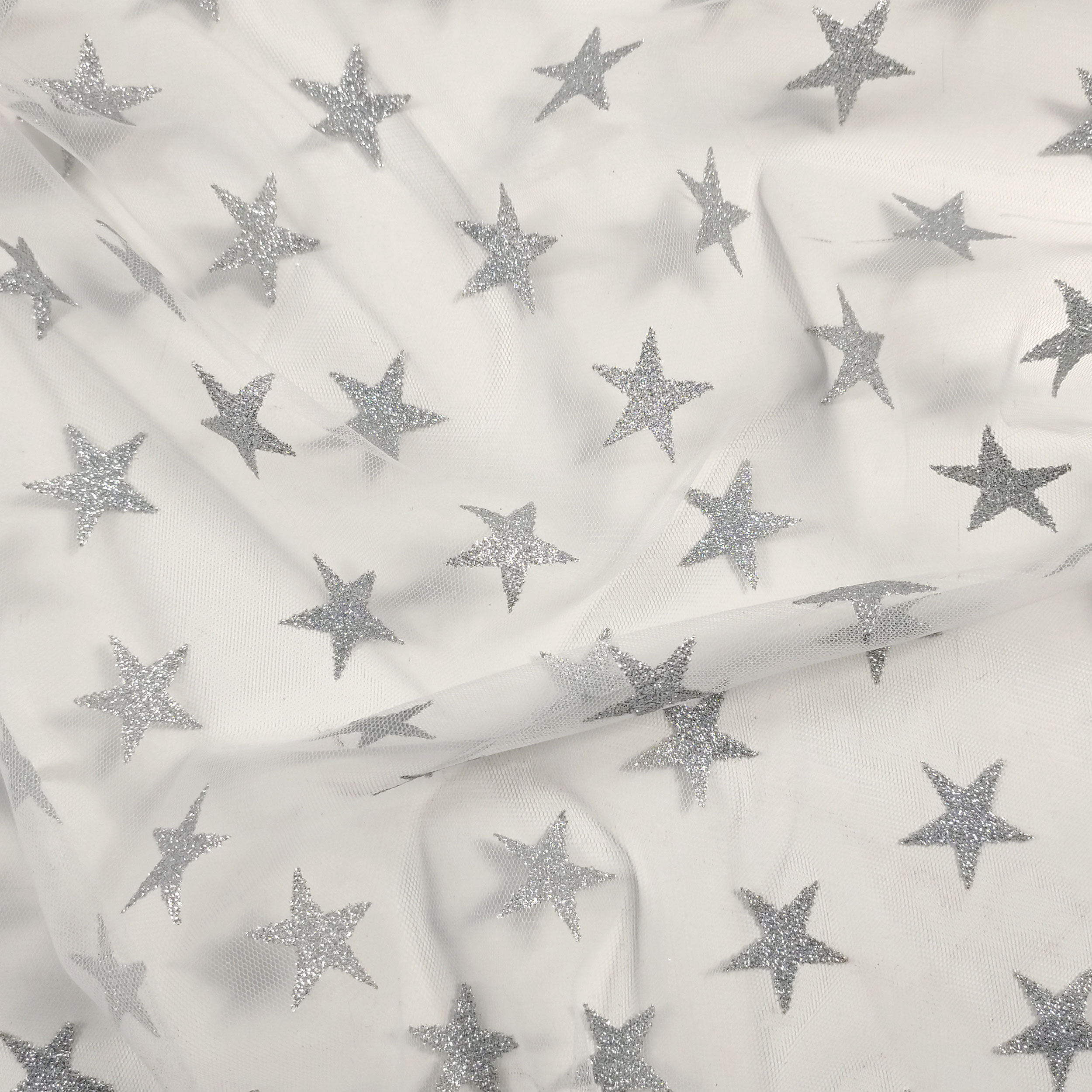 Tulle Stelle Lurex Argento