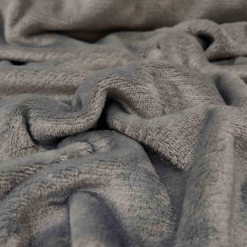 Ritaglio Pile Mano Cachemire Tinta Unita Grigio 90x150 cm