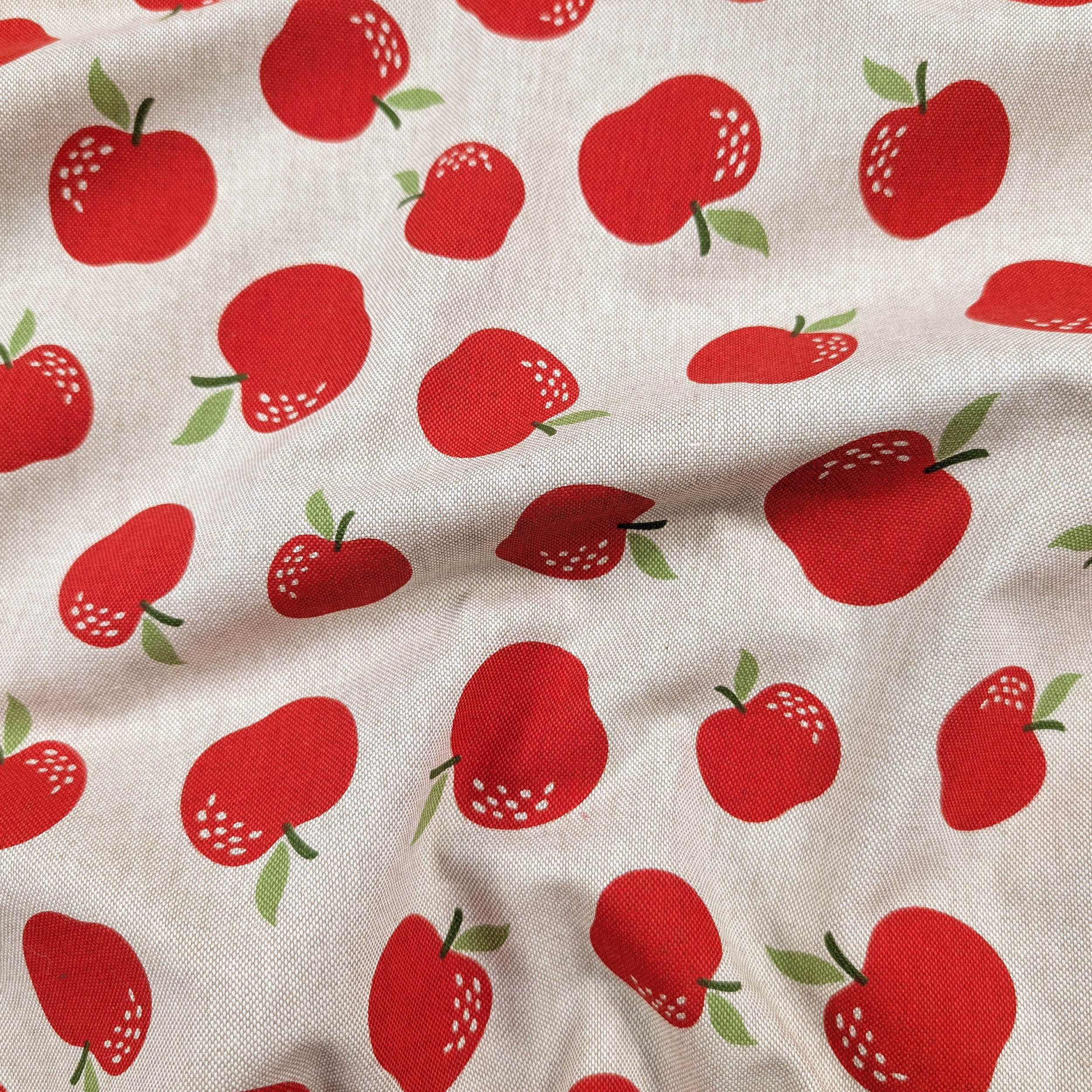 Tessuto Misto Cotone Mele Rosse Image
