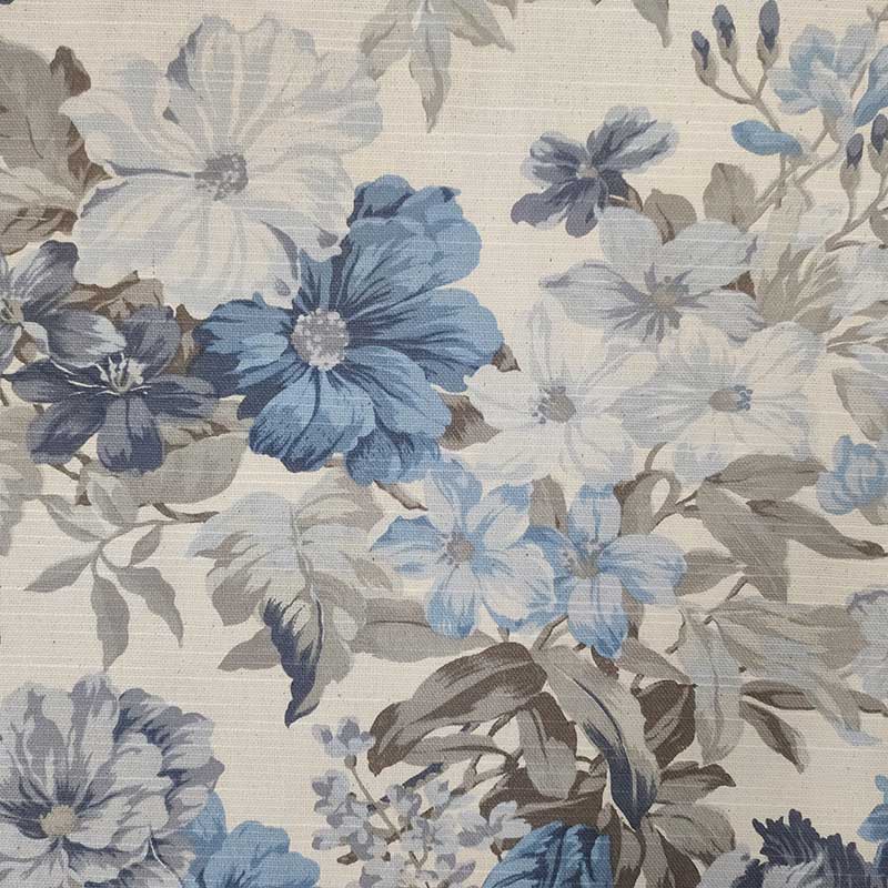 Tessuto arredo fiore grande azzurro