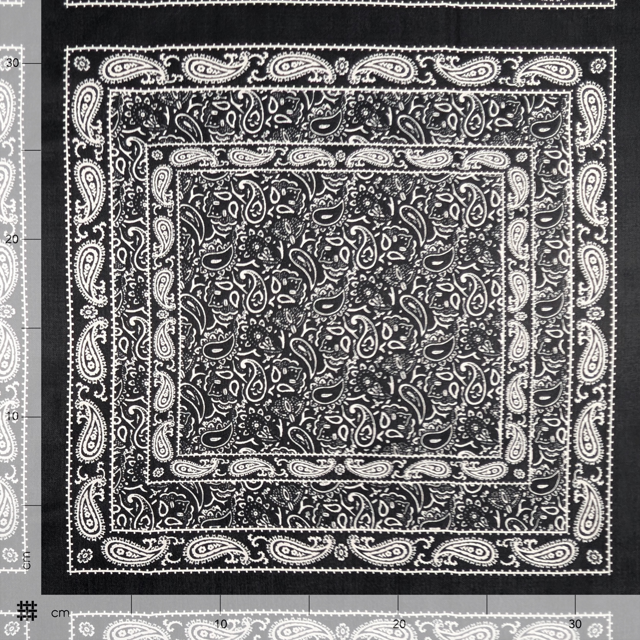 Seta Fantasia Paisley Batik Nero Image