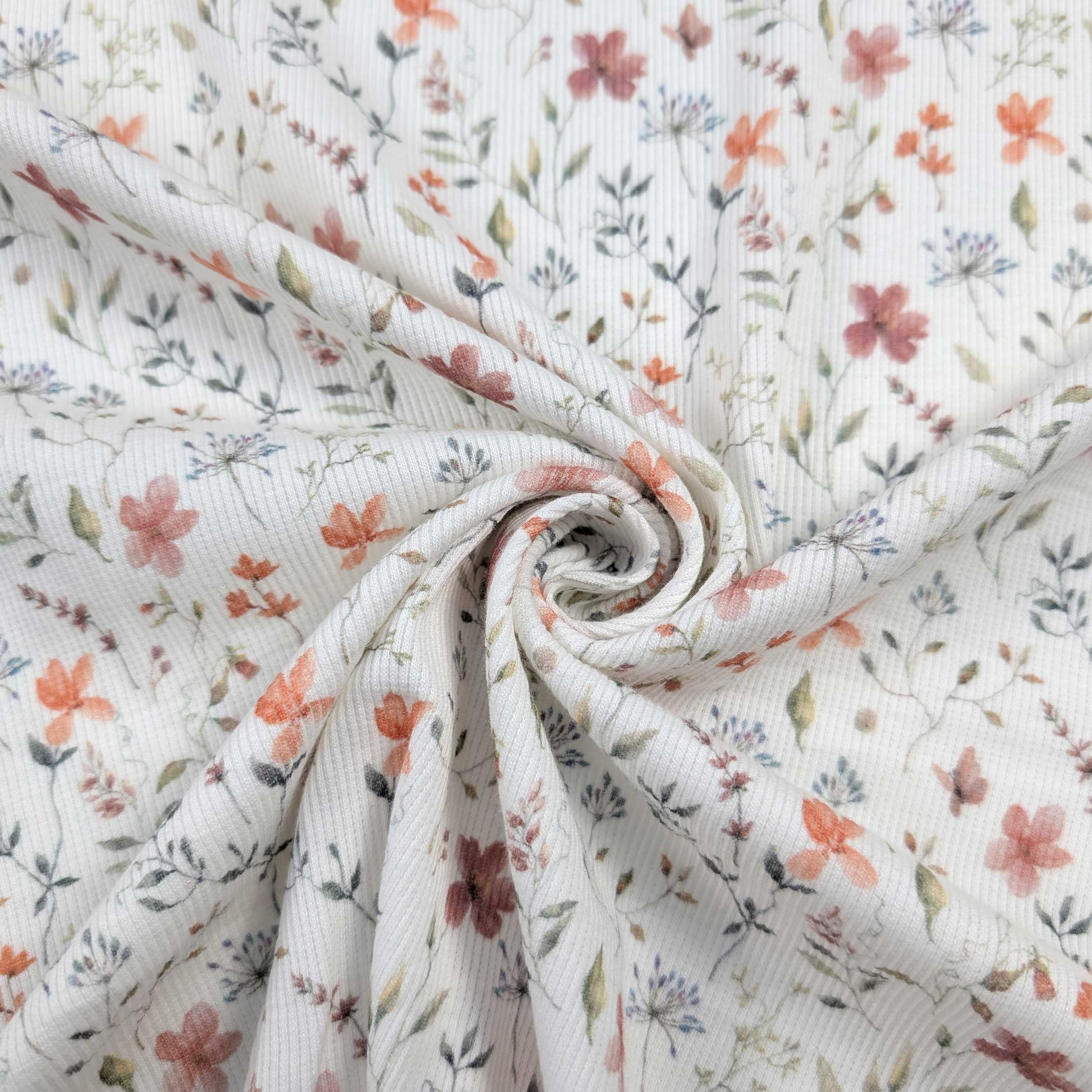 Jersey Costina Bianco Fiori Delicati Image