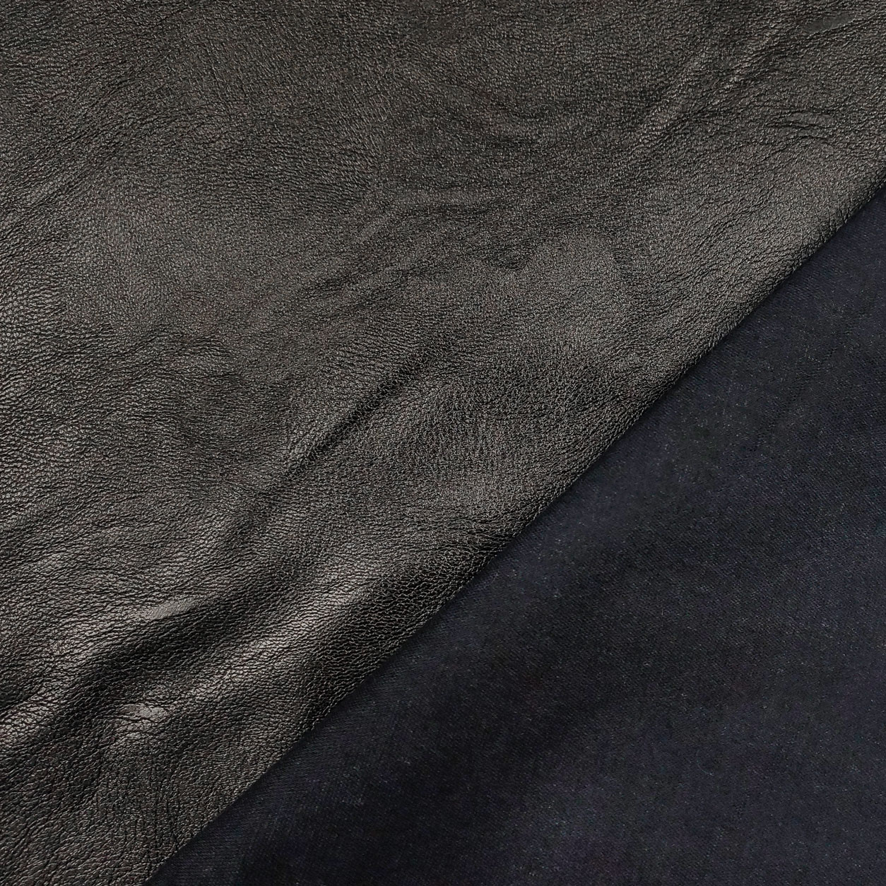 tessuto ecopelle per abbigliamento nero