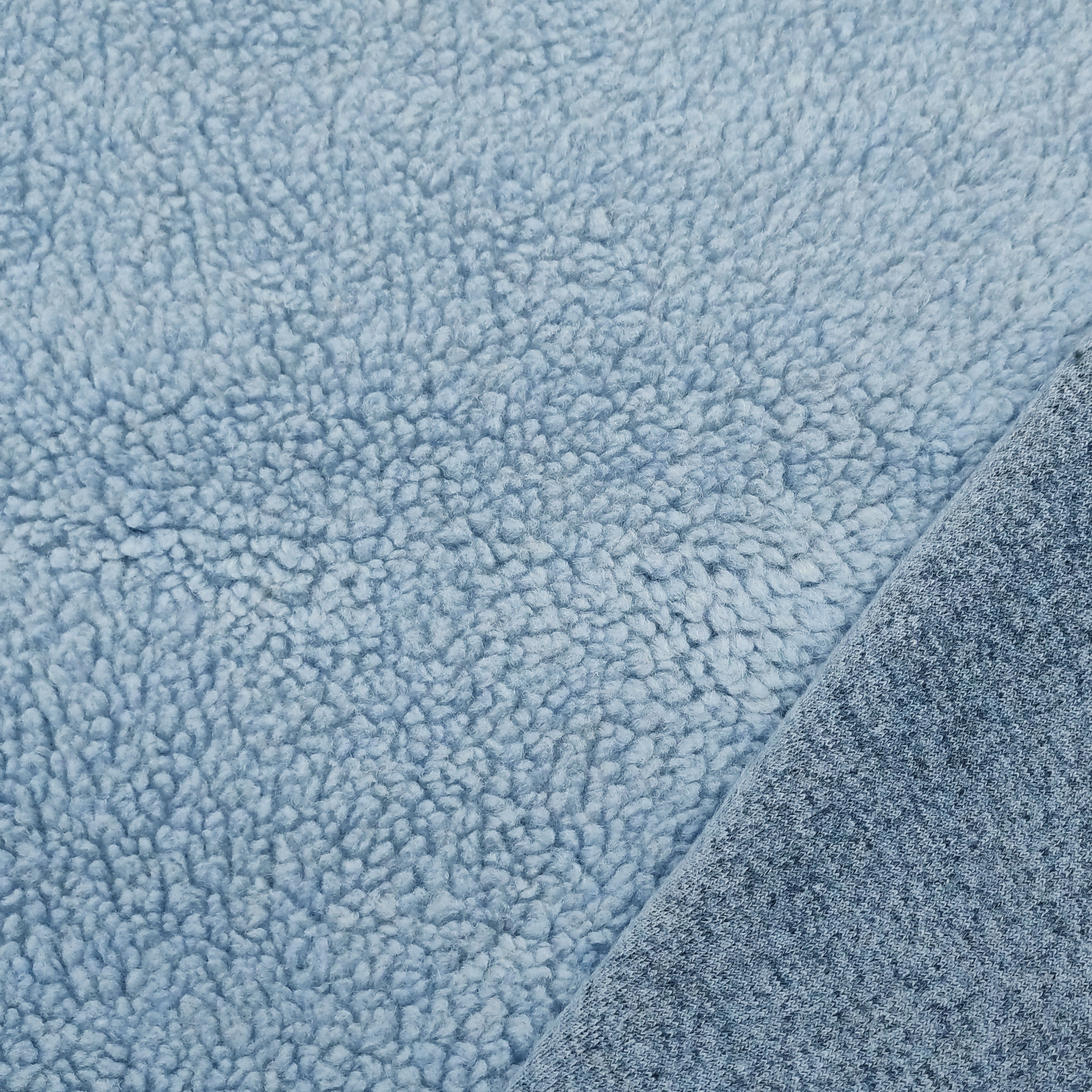 Pelliccia Sintetica Tinta Unita Azzurro