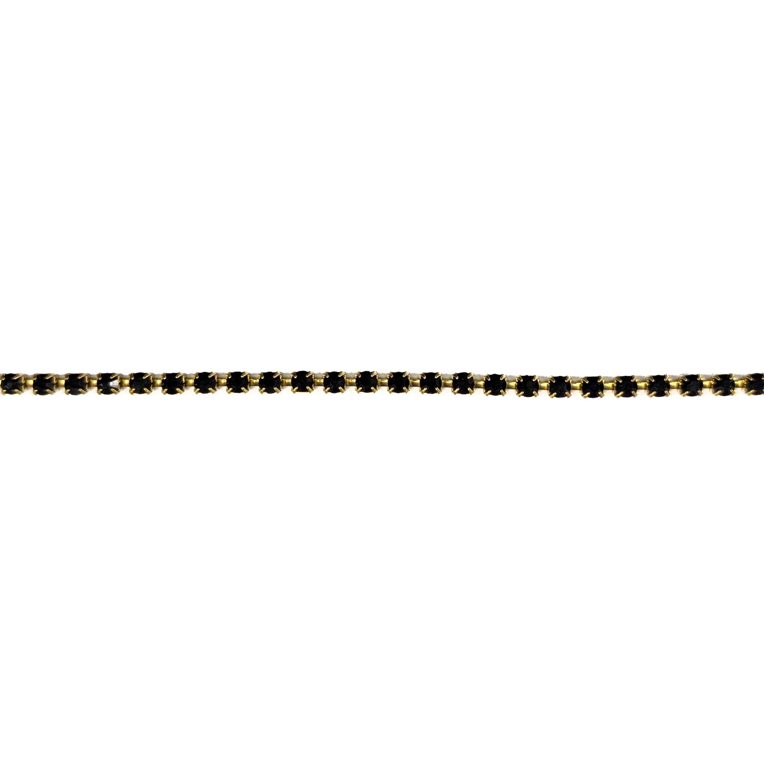 Catena Dorata con Strass Neri Image