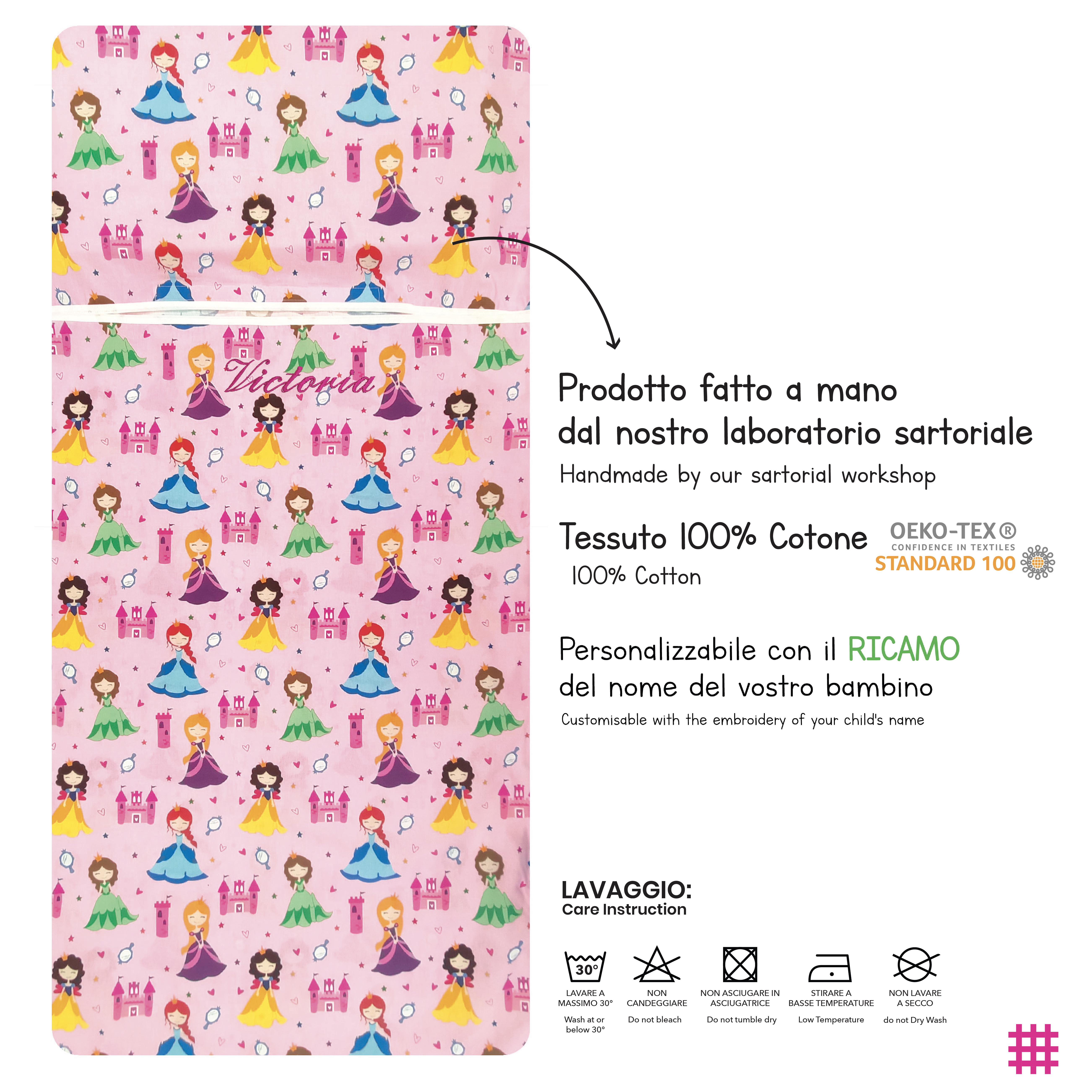 Sacco Nanna Estivo Principesse Sfondo Rosa Image