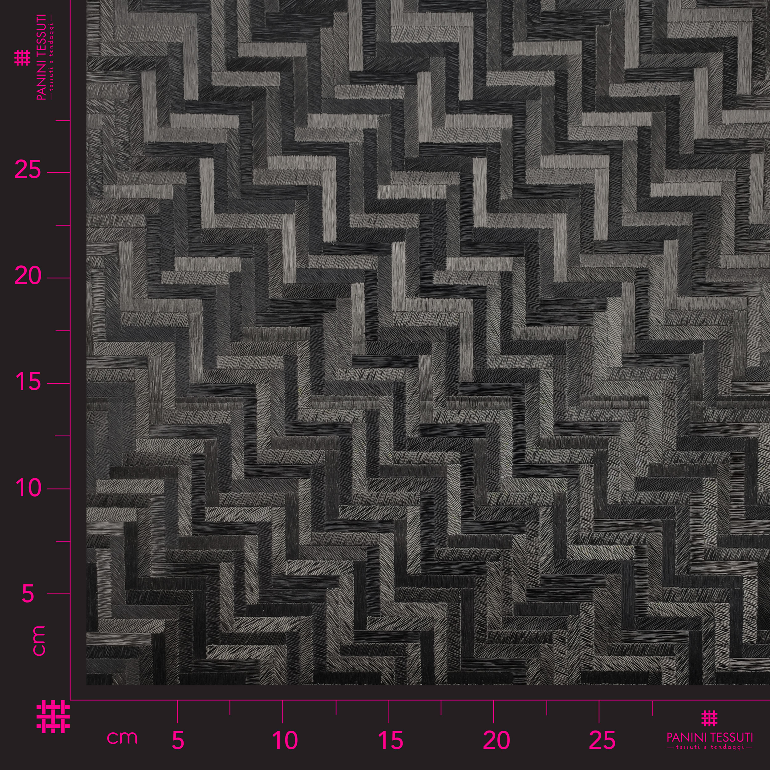 Tessuto per Tovaglia Plastificata Geometria di Linee Nero