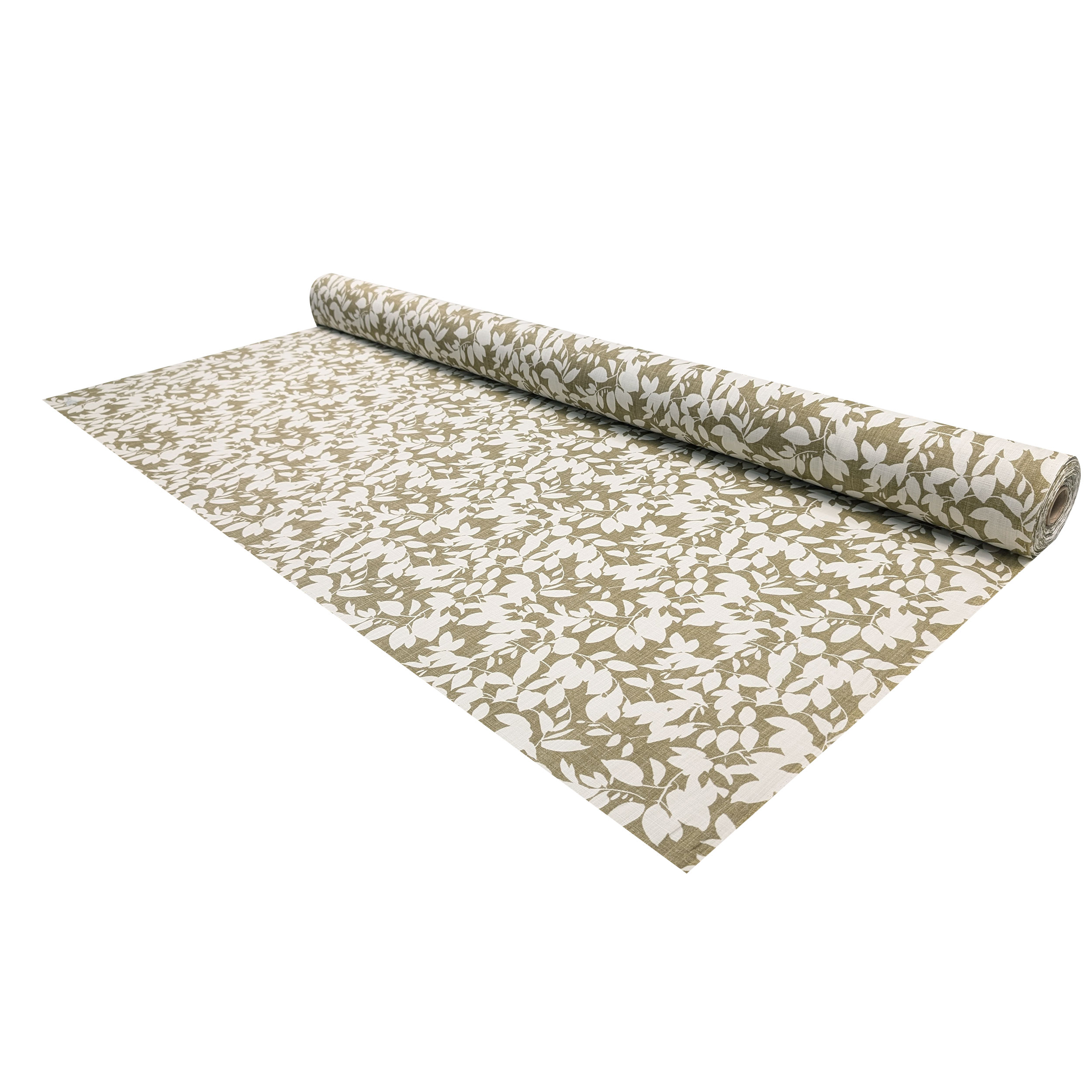 Cotone Lino Arredo Foglie Sfondo Oliva Image
