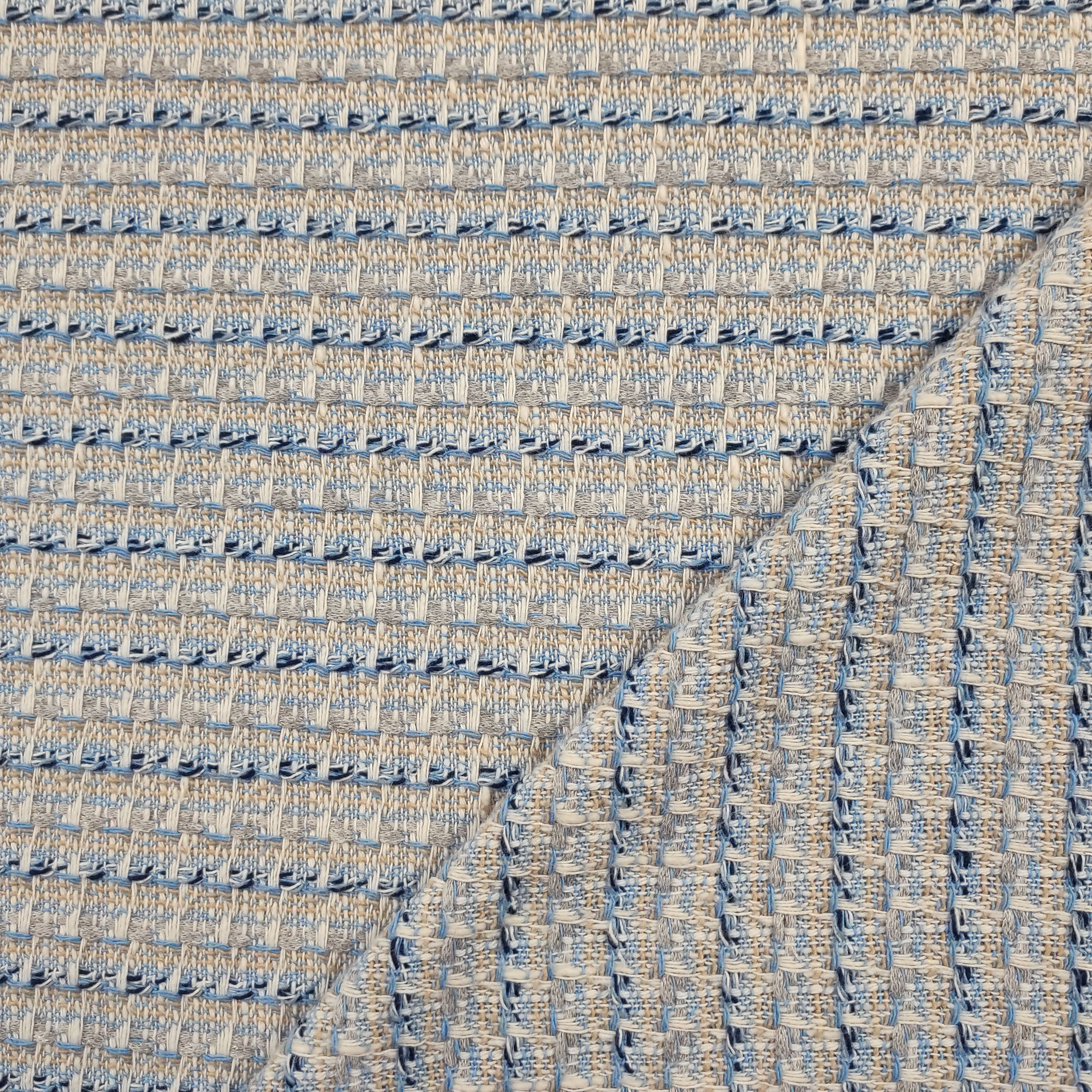 Jacquard Setato Alta Moda Azzurro Bianco