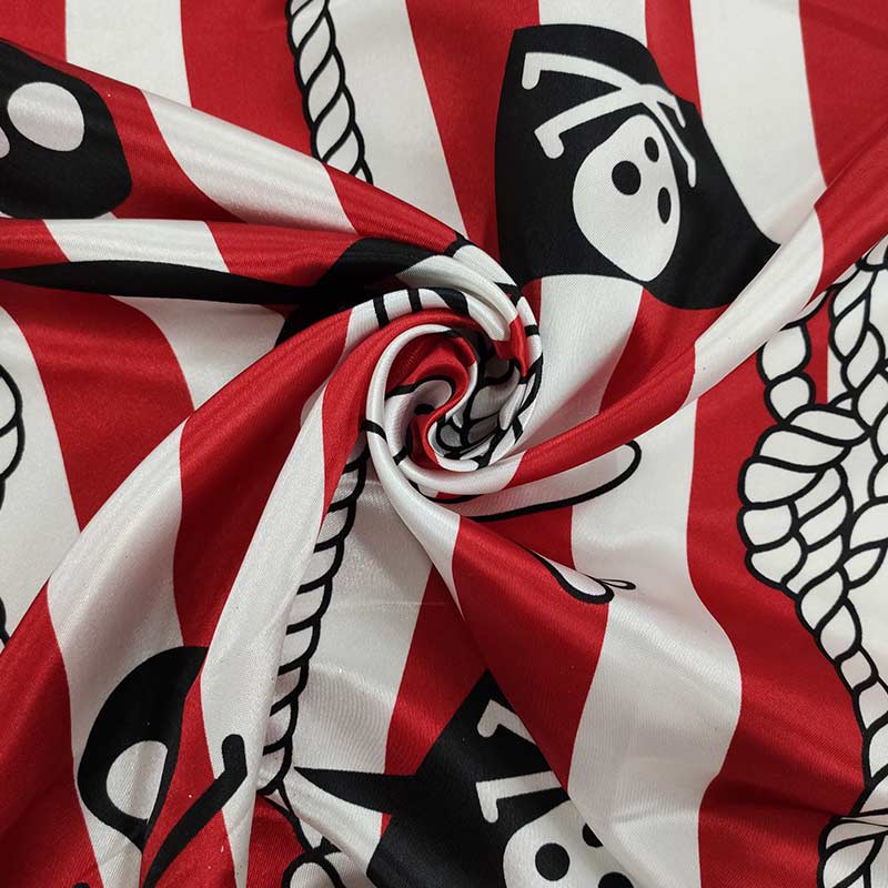 Tessuto Raso Carnevale Teschi Pirati Image