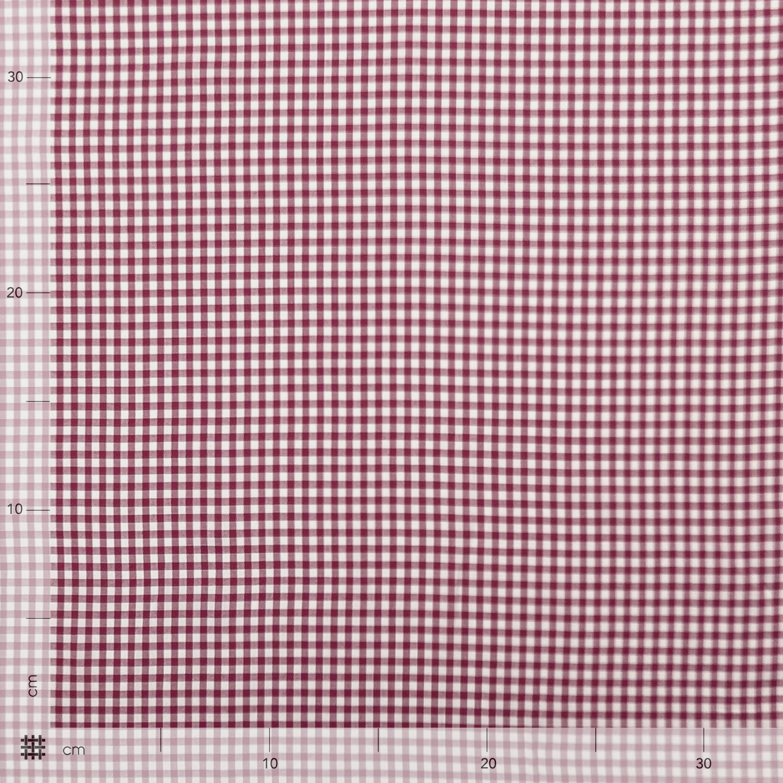 Cotone per Camiceria Quadrettino Bordeaux Image
