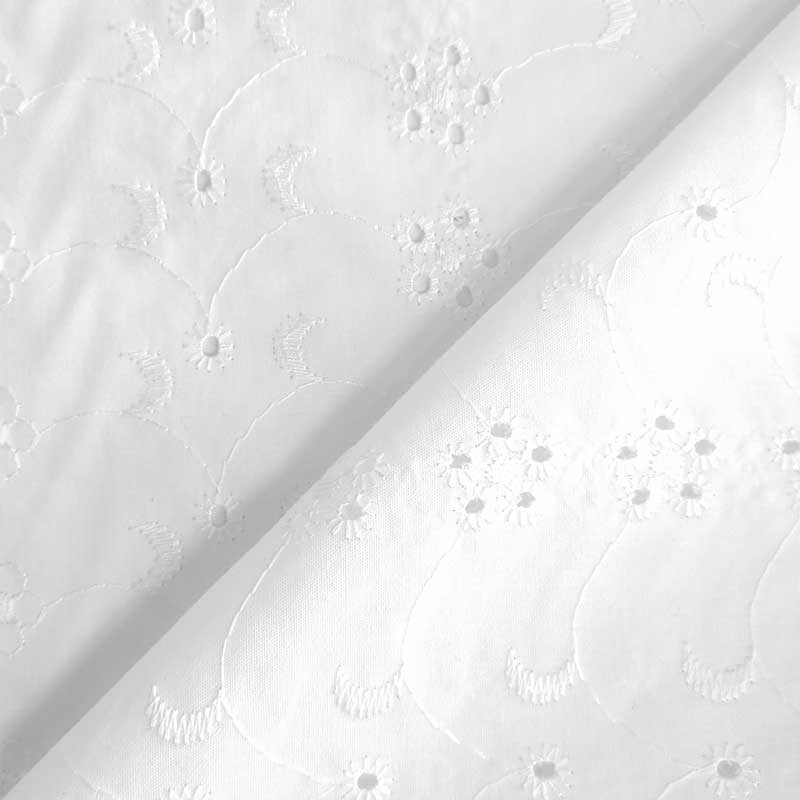 Tessuto Sangallo Tinta Unita Fantasia Sole Luna Fiori 