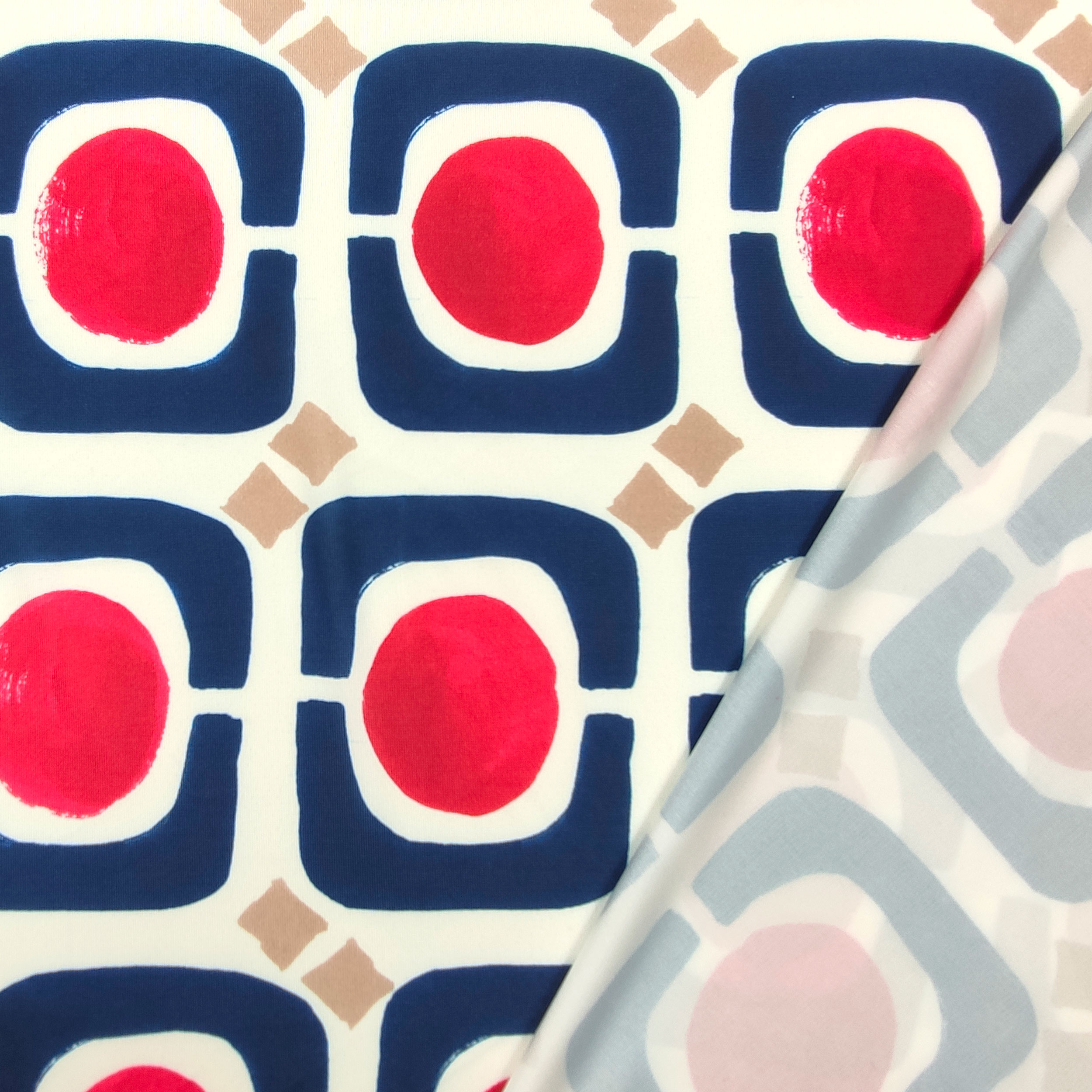 Tessuto Maglina Optical Blu e Fuxia