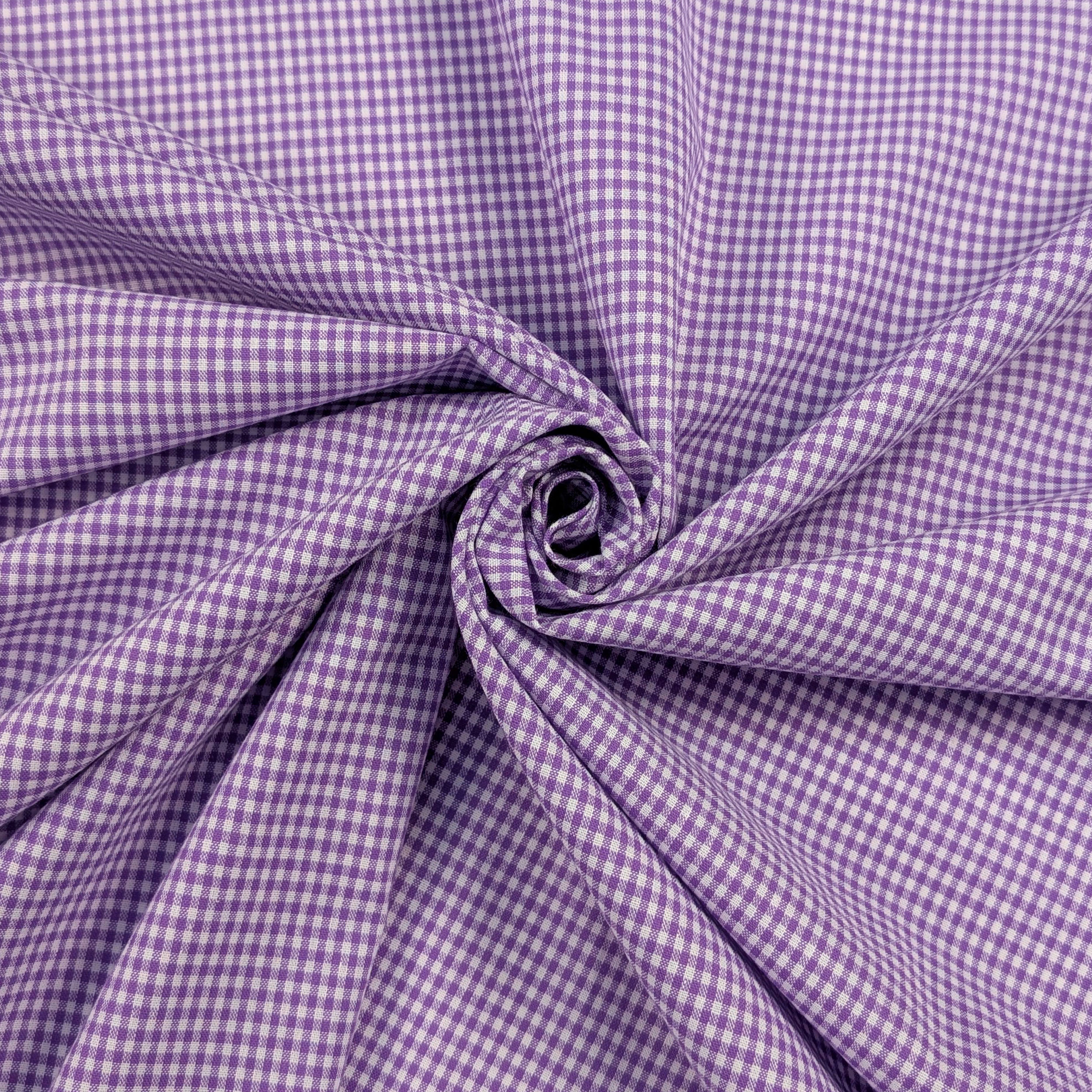 Cotone Tinto in Filo Quadrettini Lilla Image