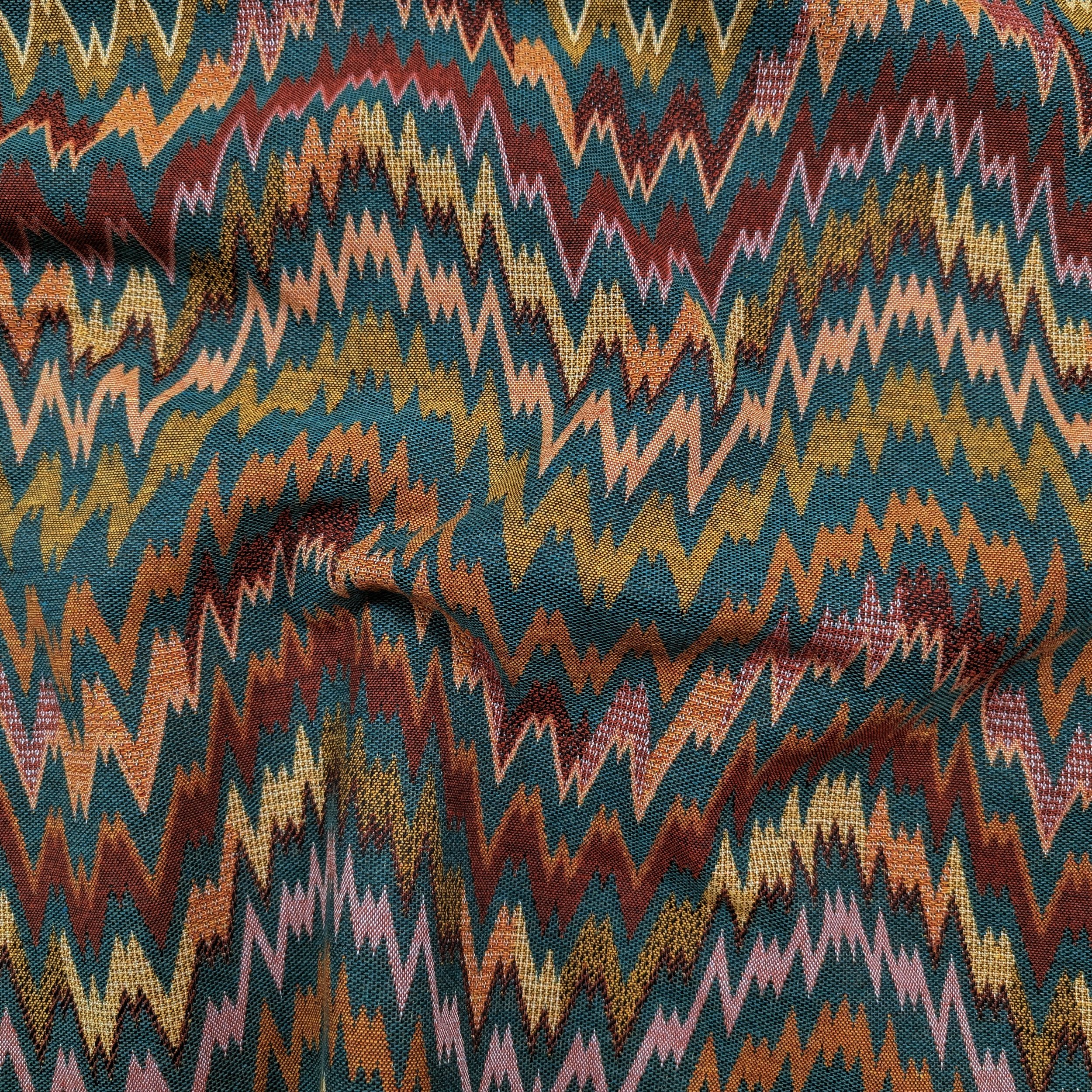 Jacquard Zig Zag Astratto Sfondo Verdone Image