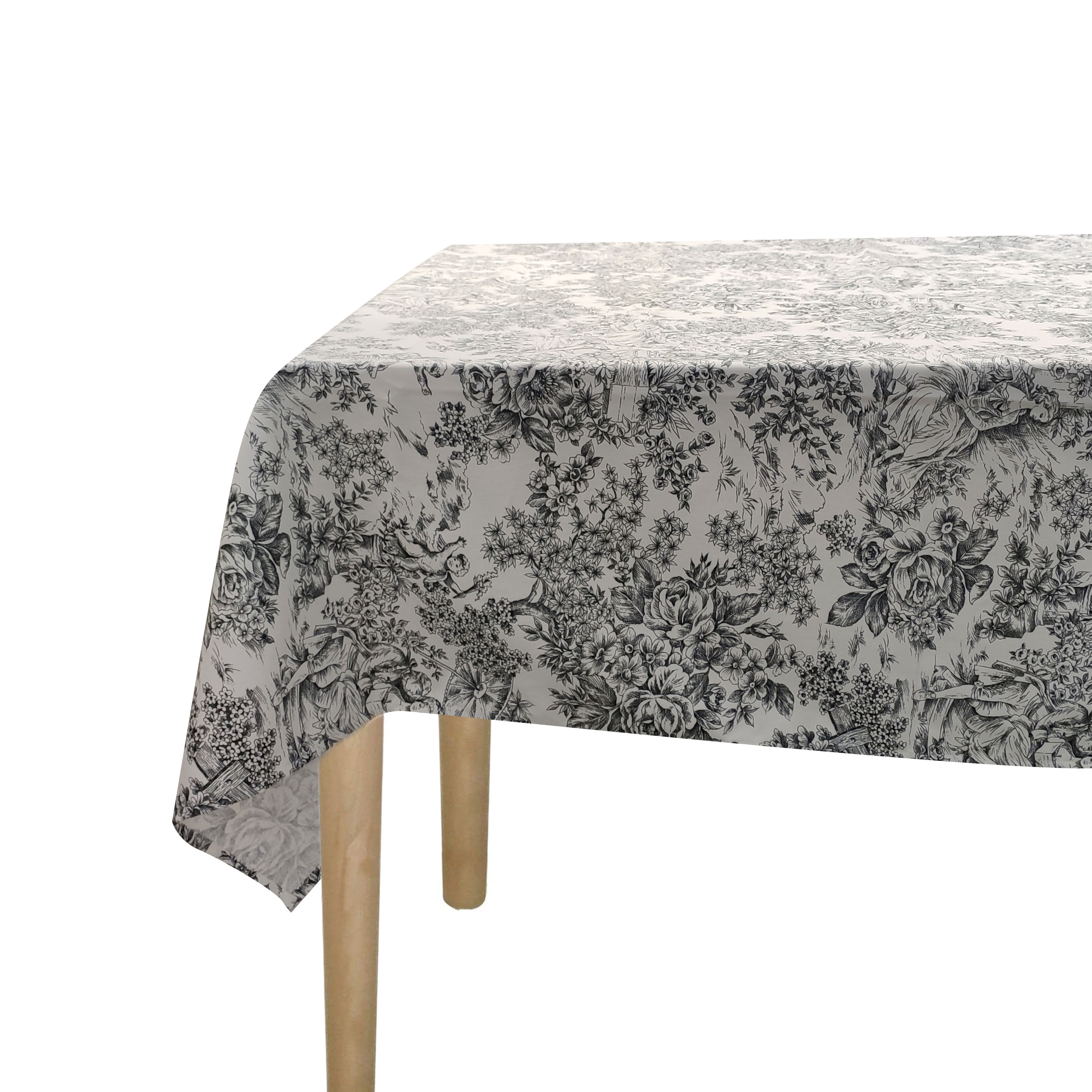 Tovaglia Confezionata Toile De Jouy Nero