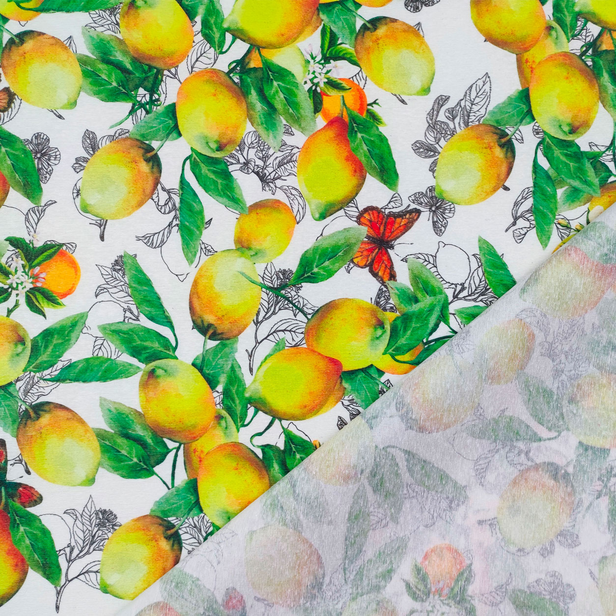 Tovaglia Rettangolare Misto Cotone Fantasia Limoni, 140x170 Cm, Novità 2021, Lavabile In Lavatrice E Asciugatura Rapida