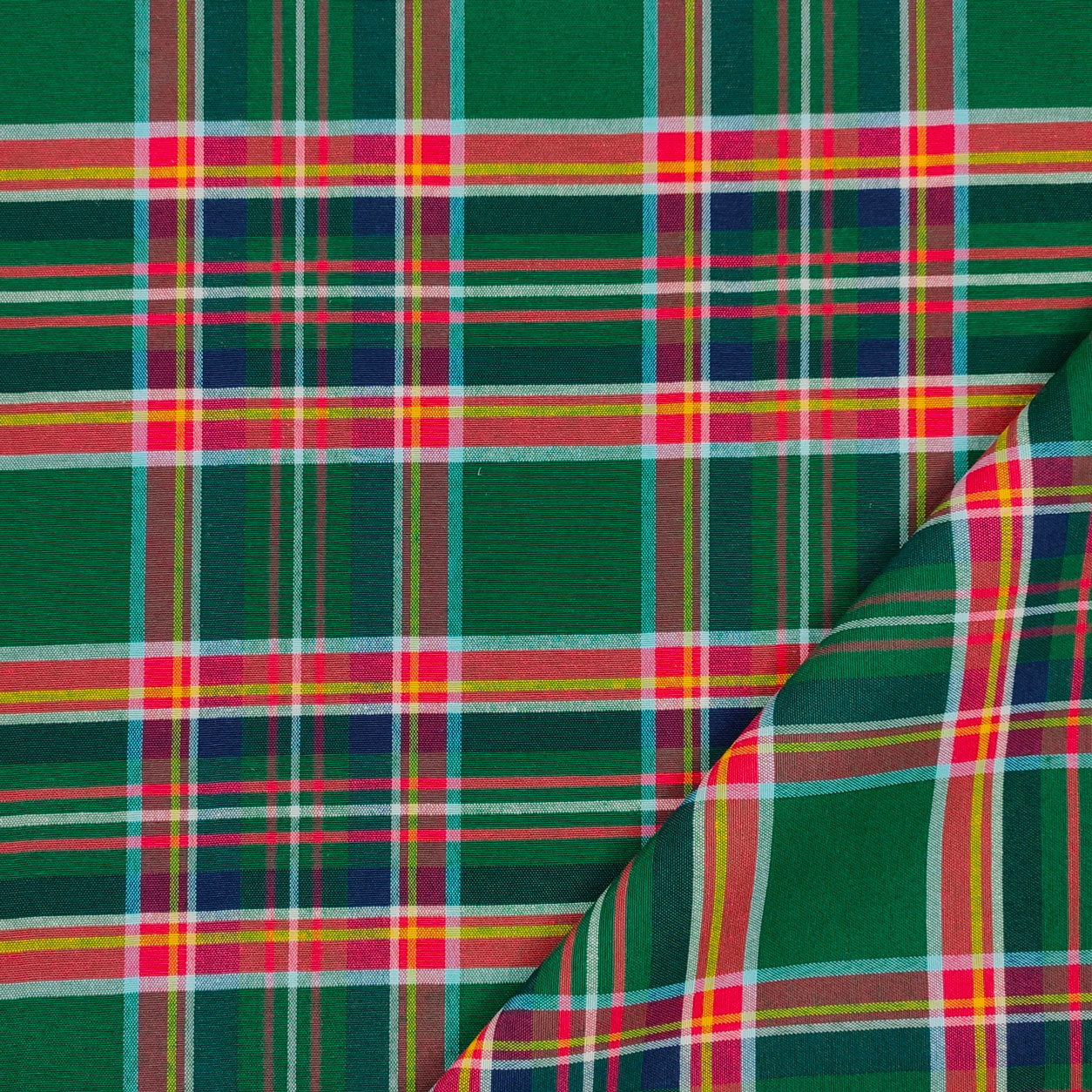 Tessuto Tartan Scozzese Verde Rosso Image