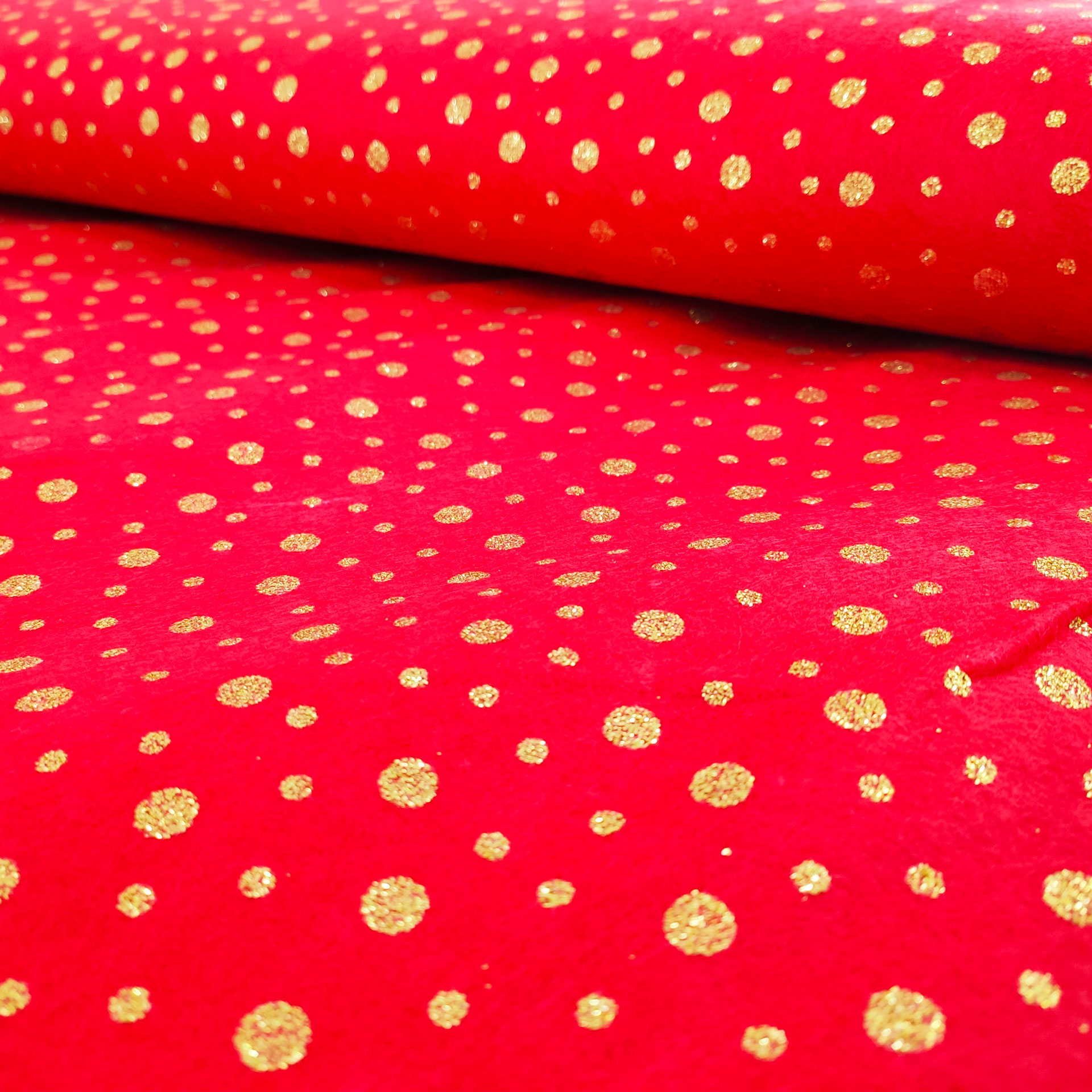 Pannolenci pois lurex rosso rotolo