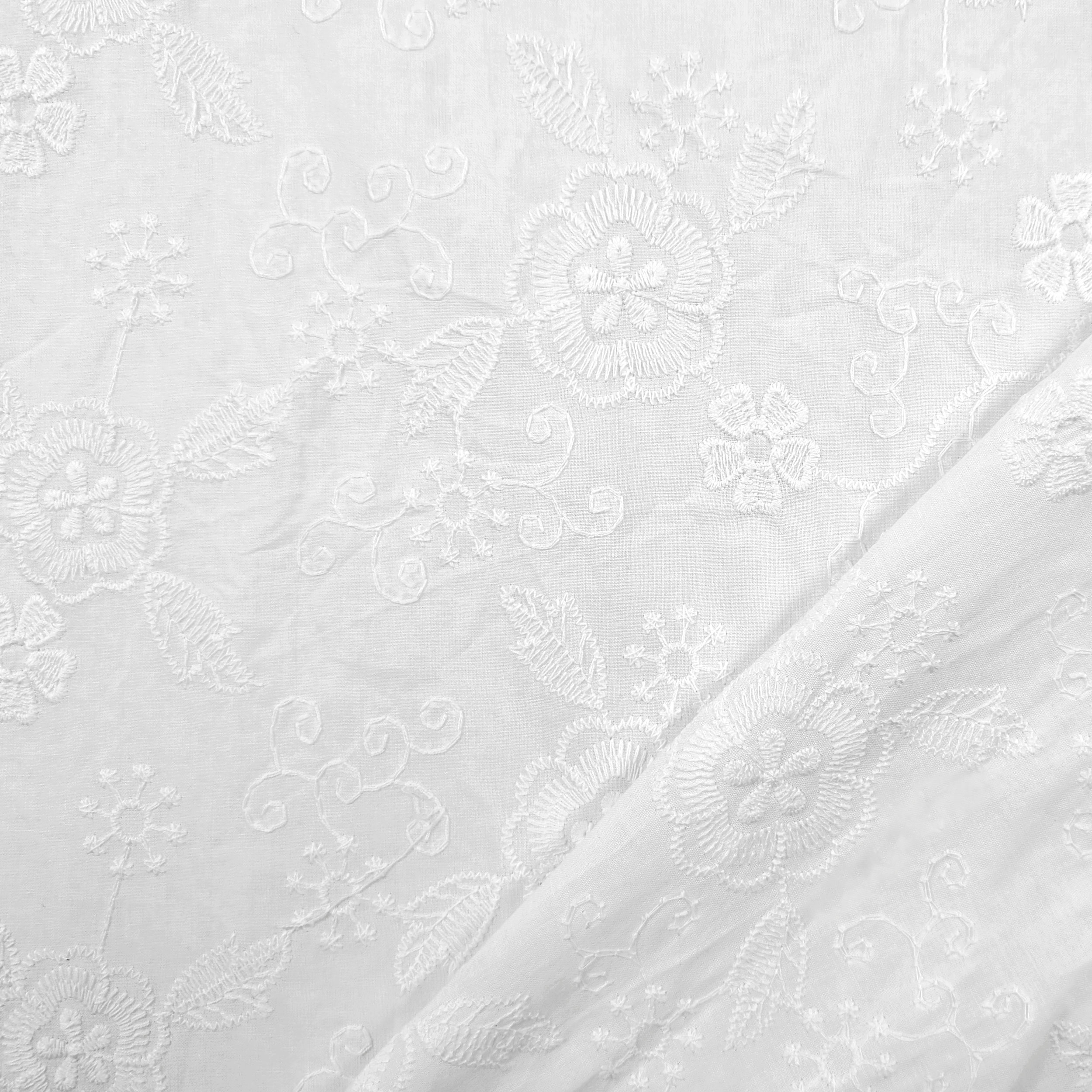 Sangallo di Cotone Bianco Doppio Smerlo Fiorellini Image