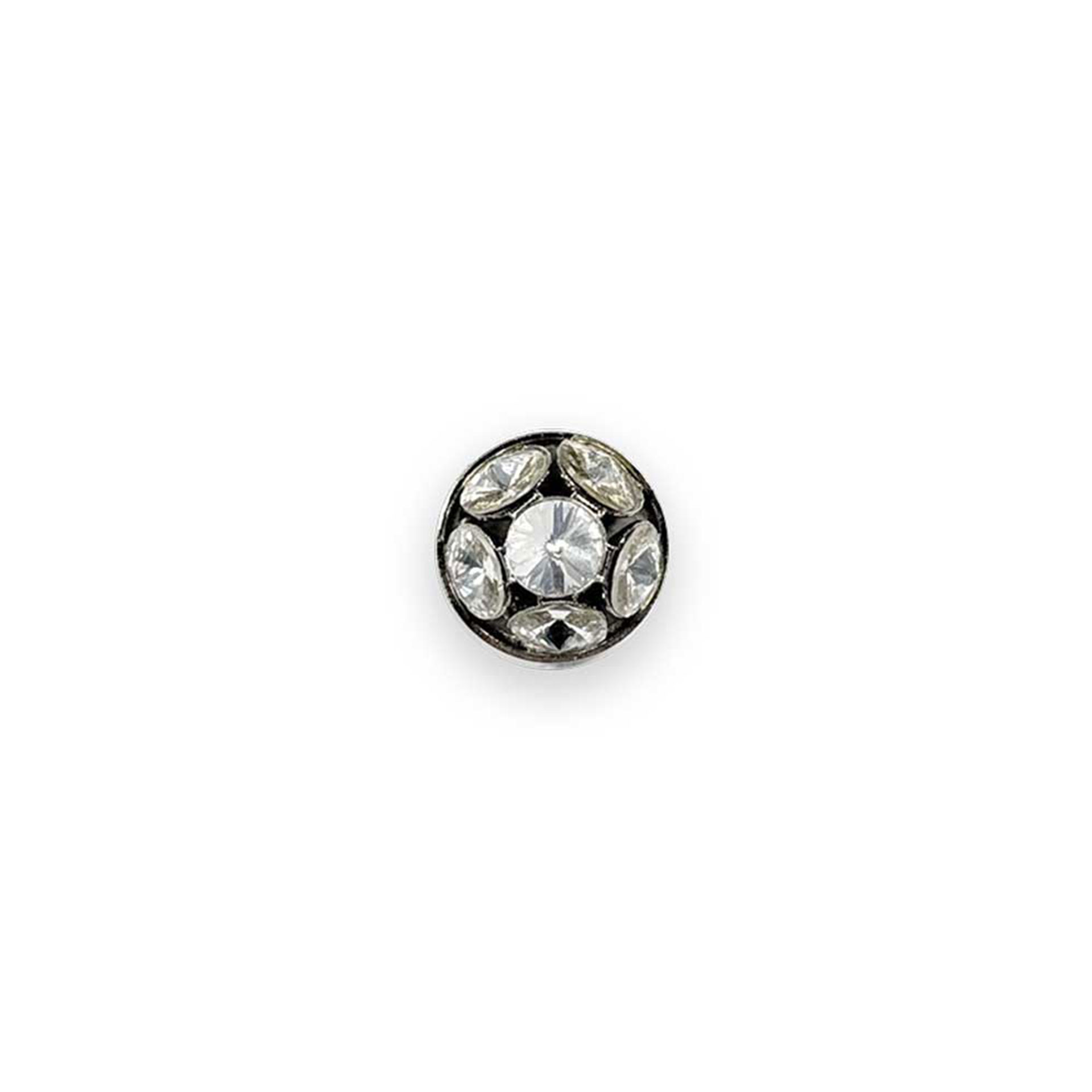 Bottone Gioiello Argento Sferico Strass Image