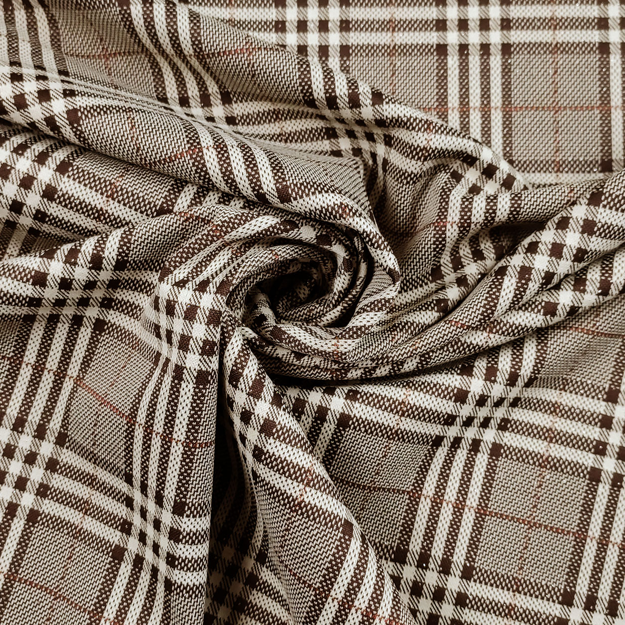 Scozzese tessuto marrone lurex