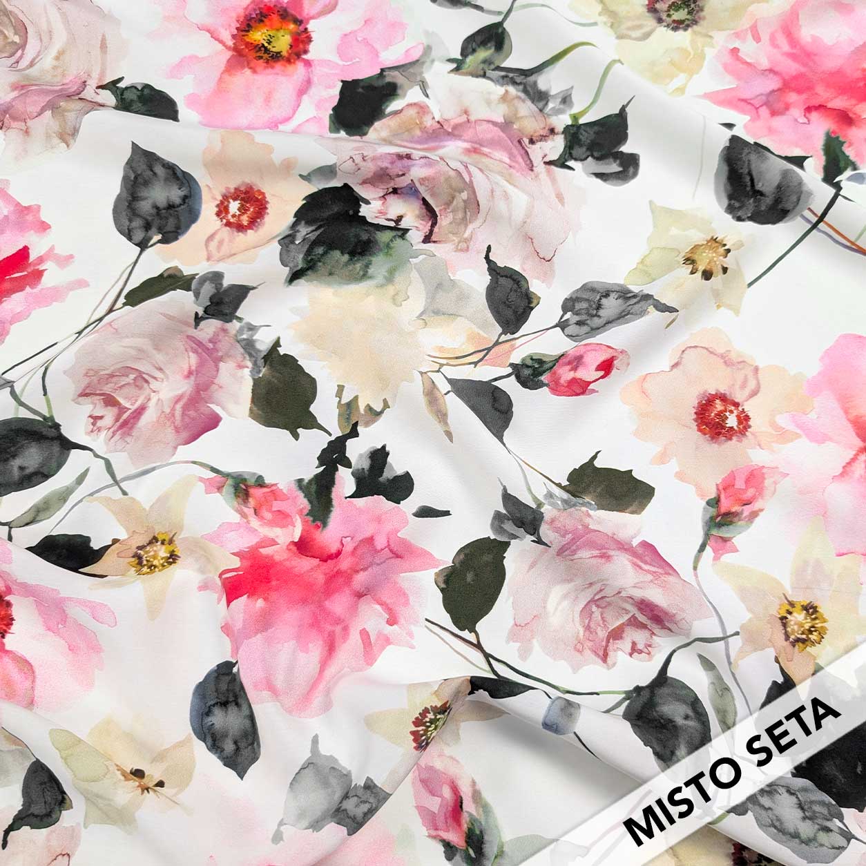 Misto Seta Fiori Rosa Sfondo Bianco Image