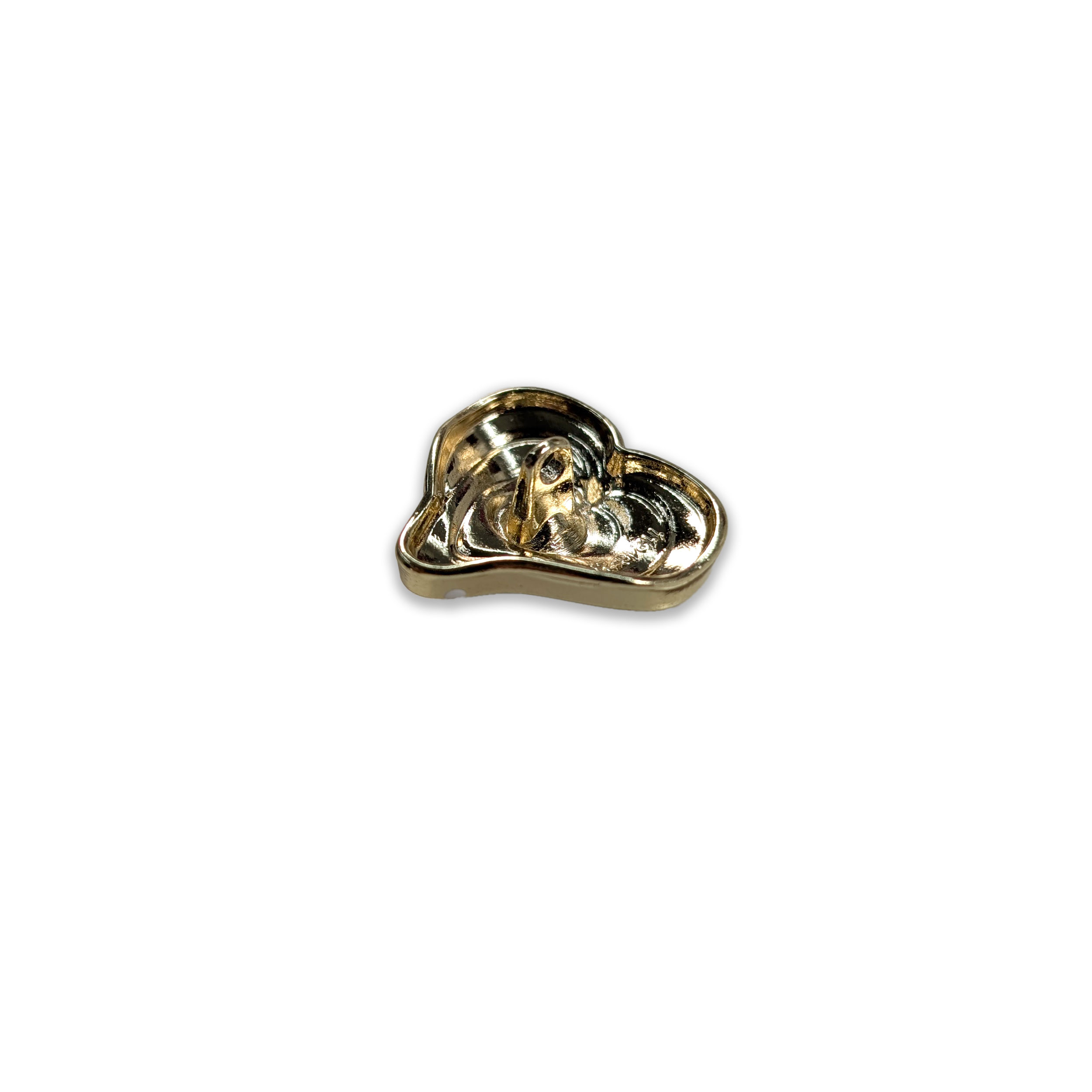 Bottone Strass Cuore Bianco Image