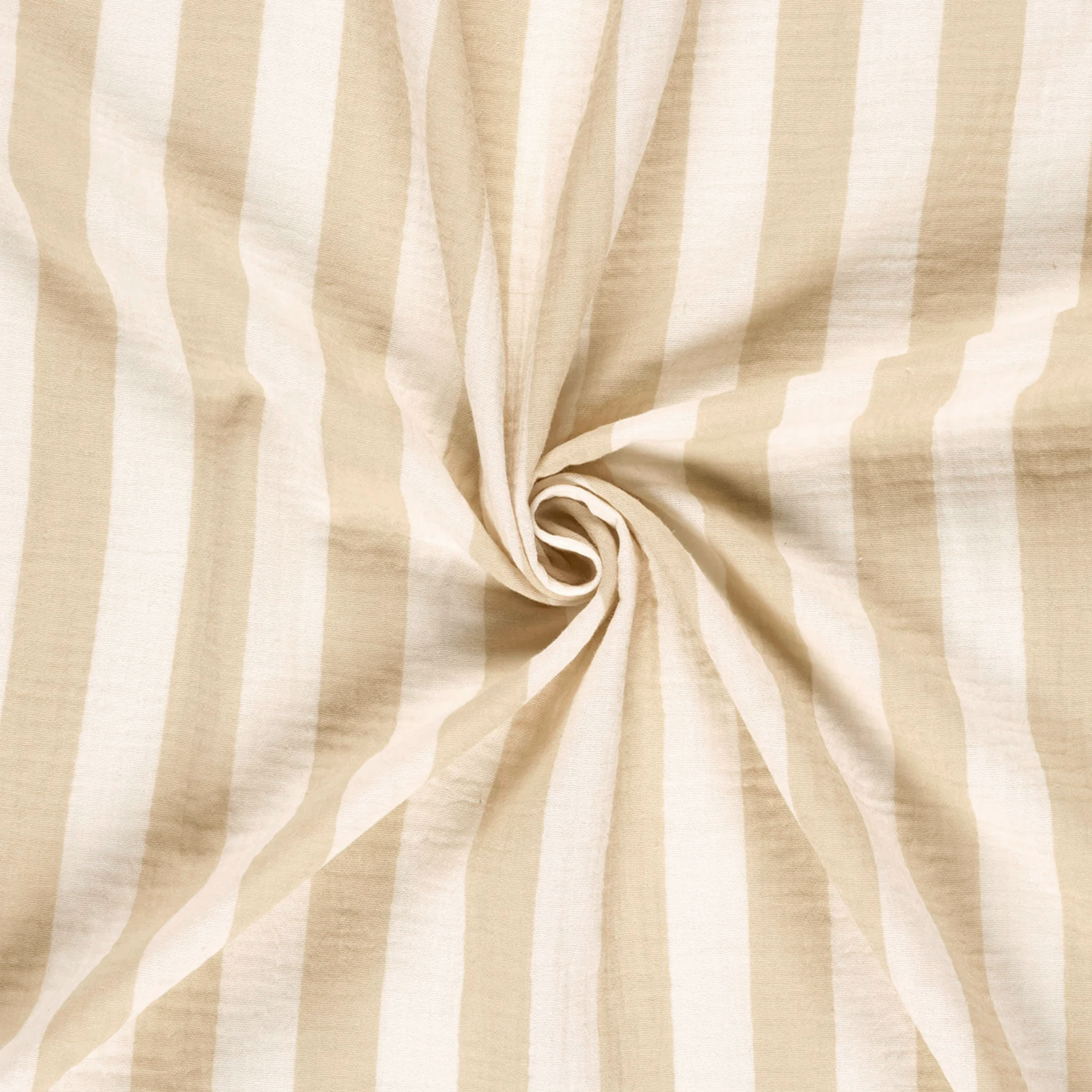 Mussola Cotone Righe Verticali Beige Image