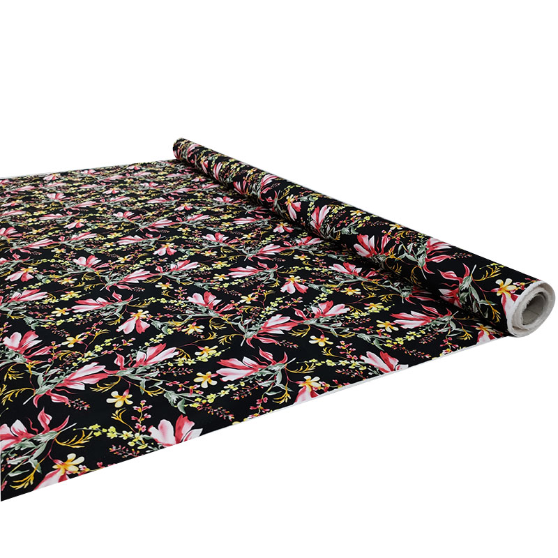 Tessuto Cotone Elasticizzato Floreale Romantica