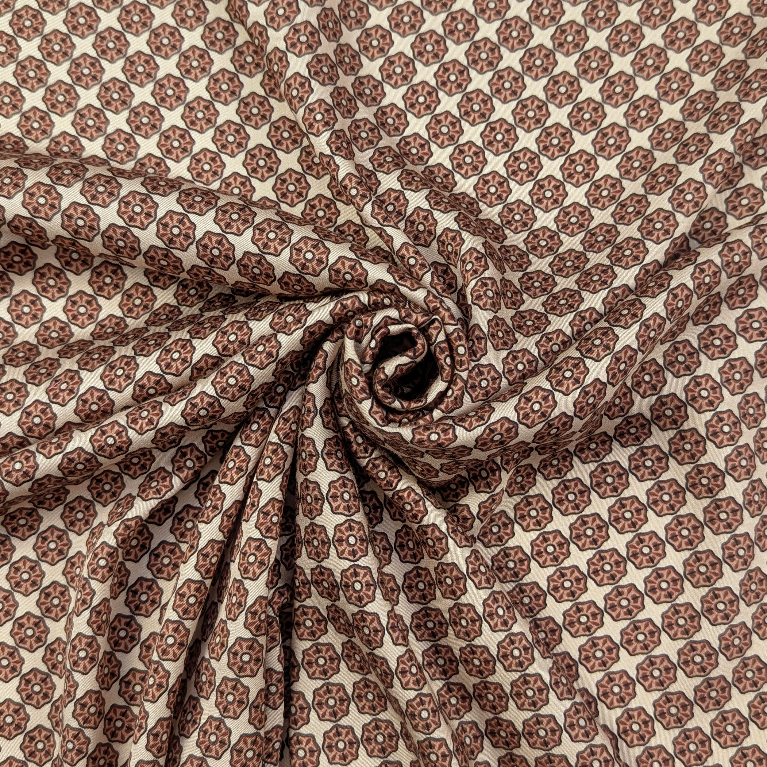Flanella Misto Seta Moda Bohémien Mattone Image