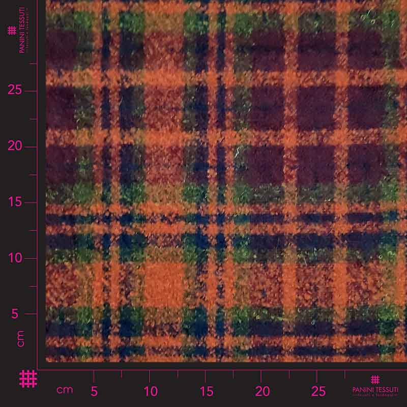 Tessuto per Cappotti Tartan Marrone