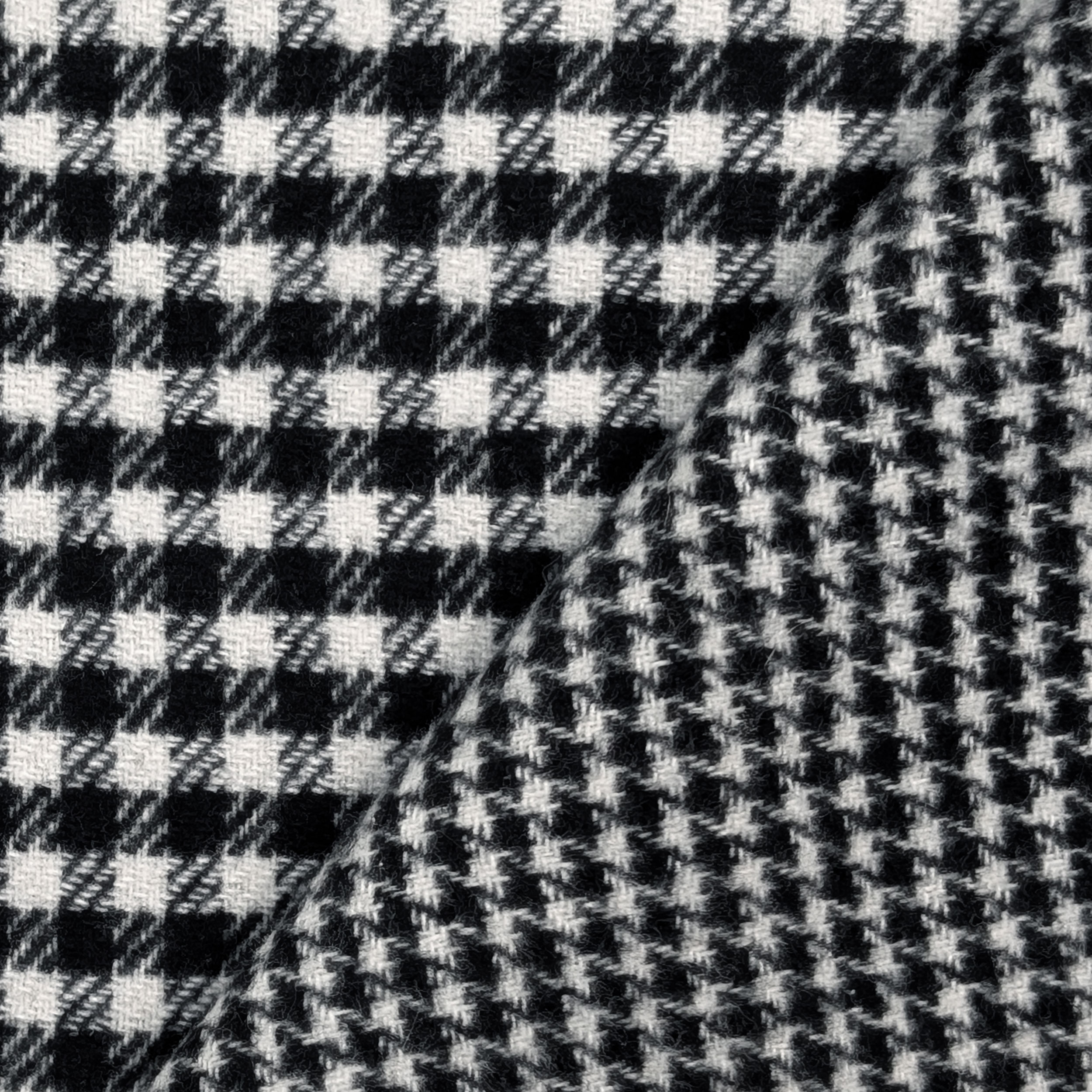 Cappotto Double Lana Pied de Poule Quadri Bianco e Nero Image