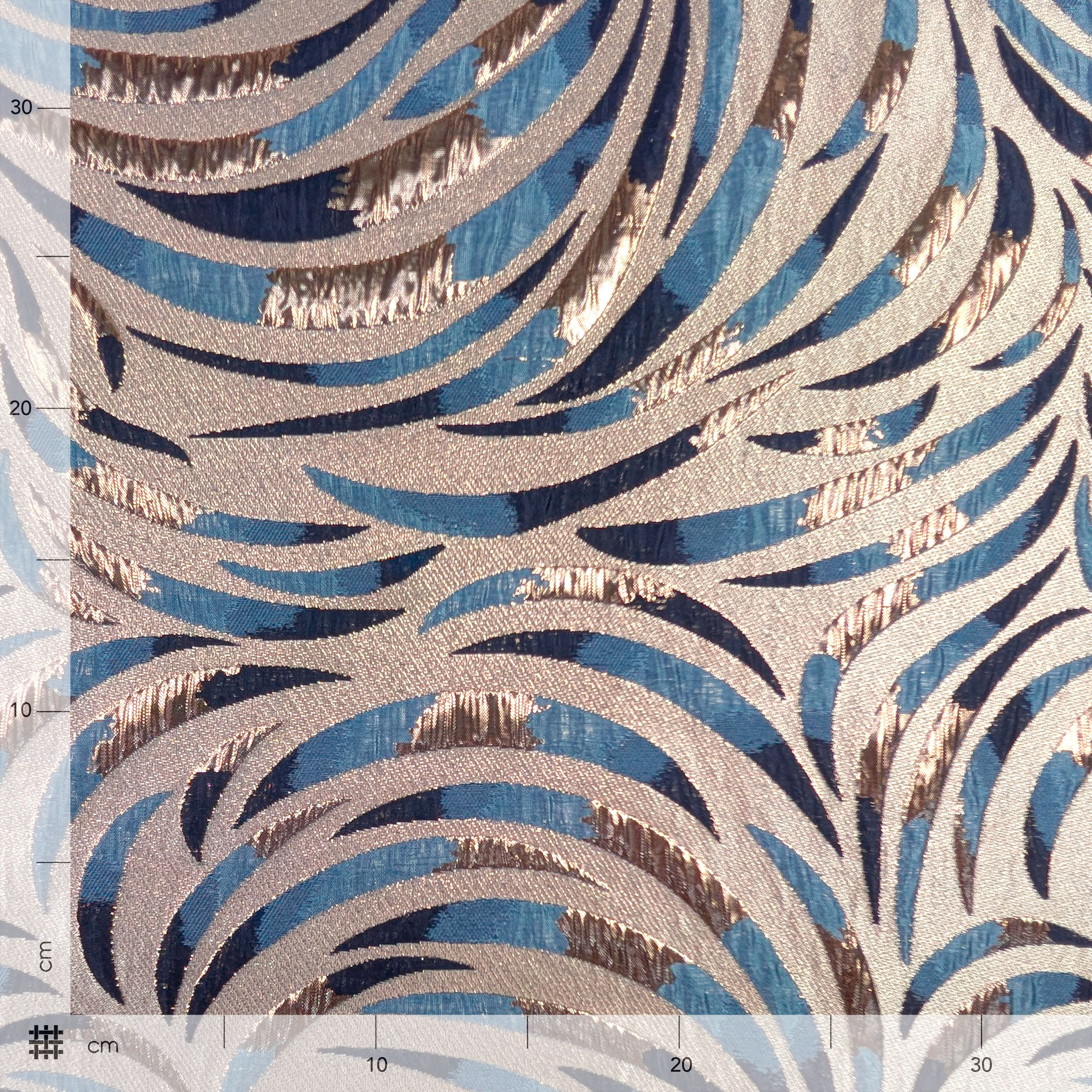 Jacquard Fantasia Astratta Denim Lurex Rosa Image