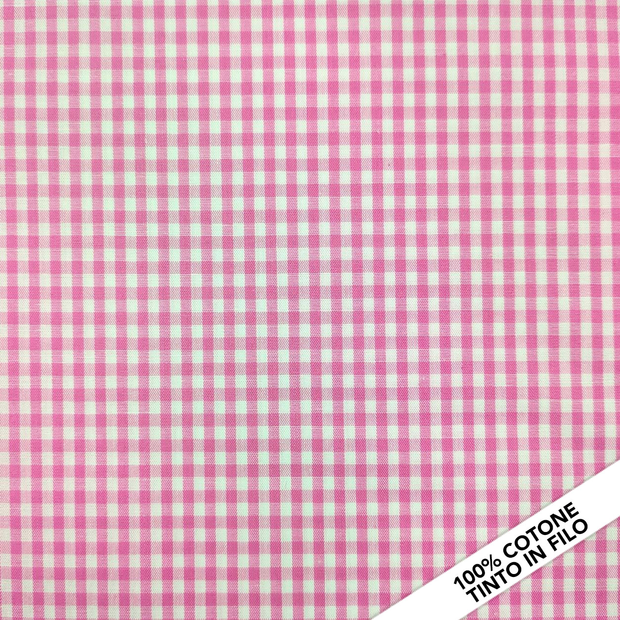 Tessuto Cotone Quadretto Medio Tinto in Filo Image