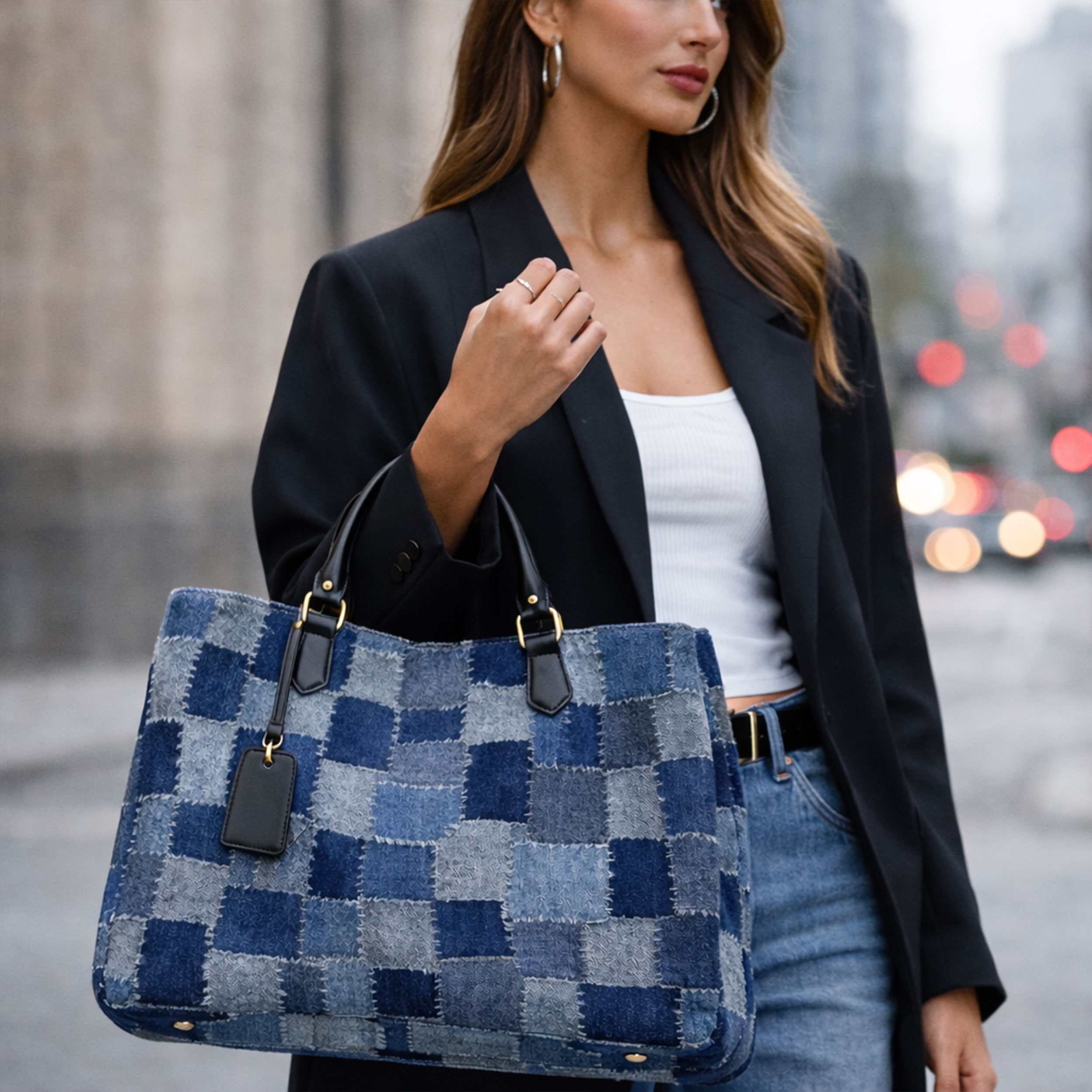 Jeans Moda Patchwork Image