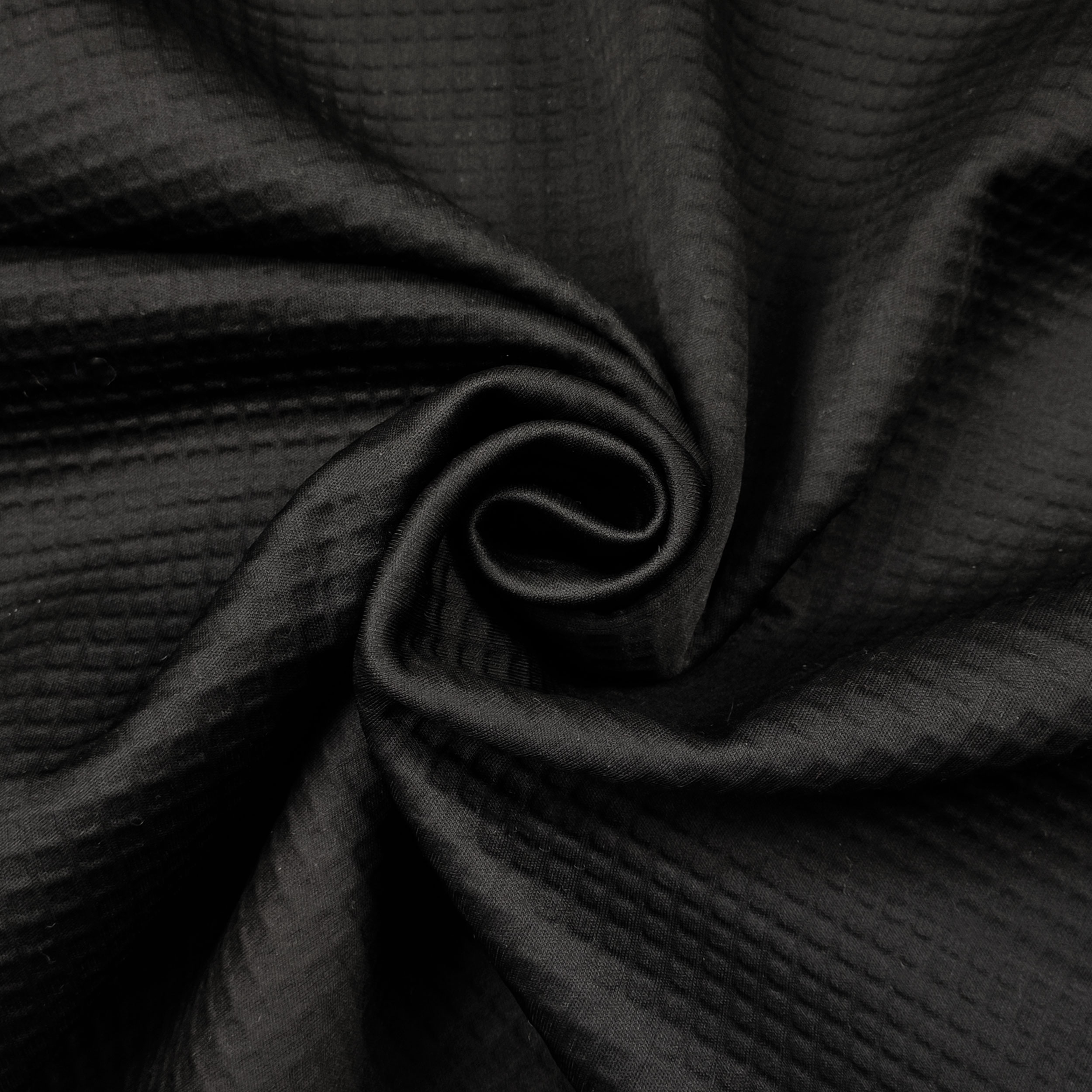 Neoprene Double Lana Spigato e Nido d'Ape Nero
