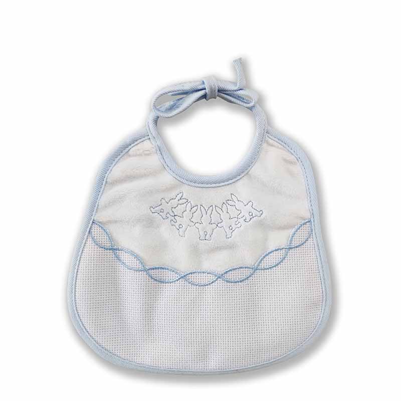 bavaglino-neonato-Coniglietti-Azzurri 1