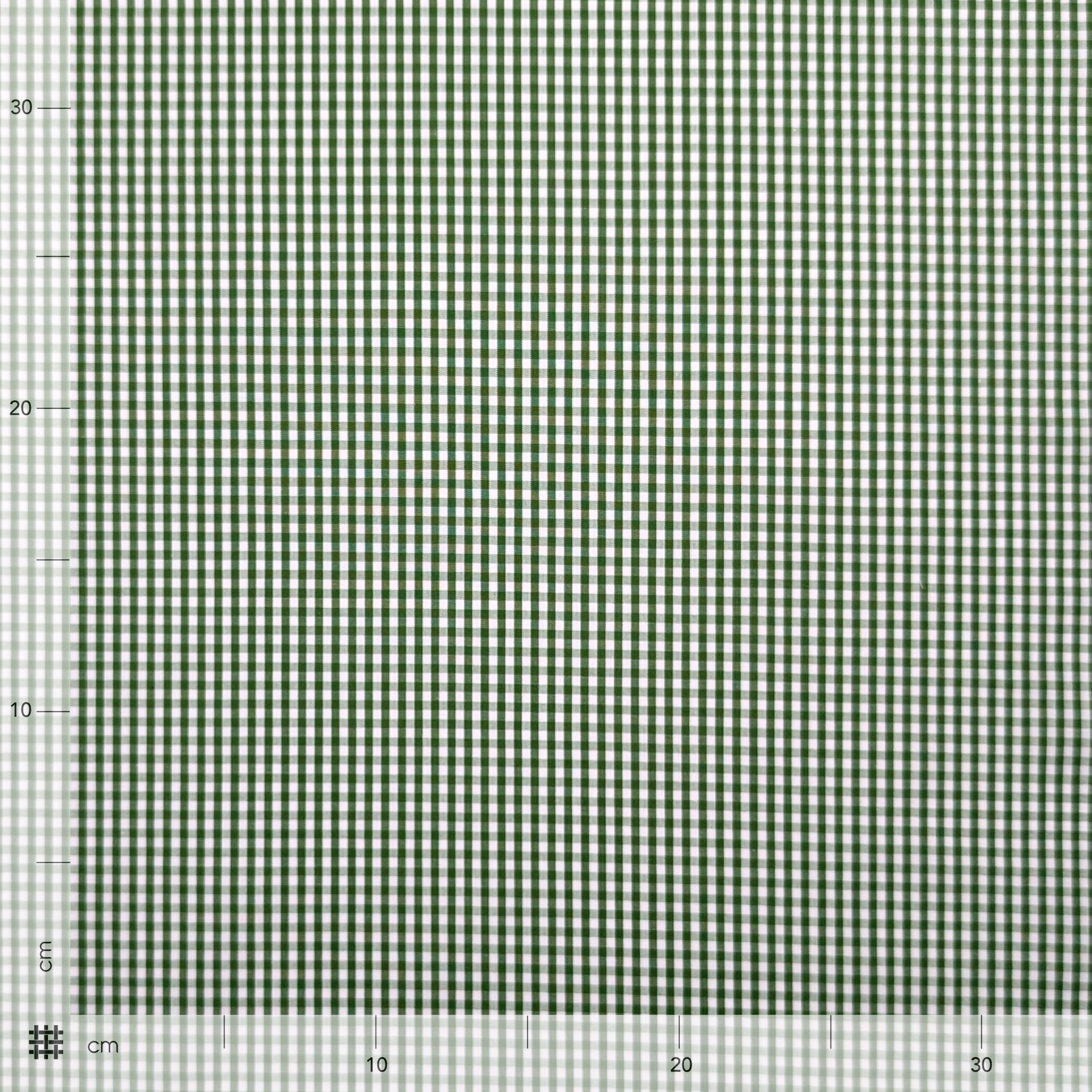 Cotone per Camiceria Quadrettini Verde Image