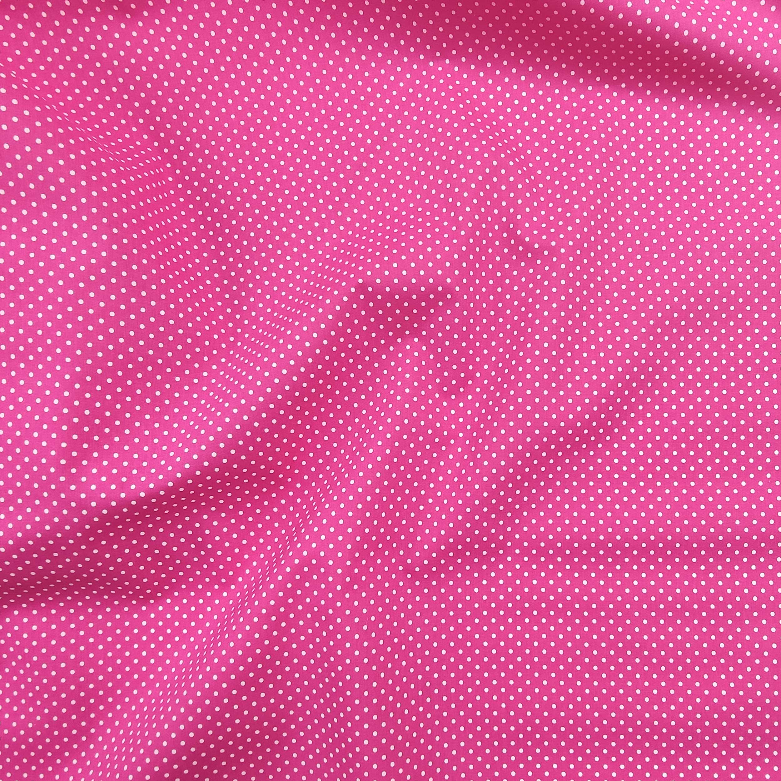 Tessuto Cotone Fuxia a Pois Image